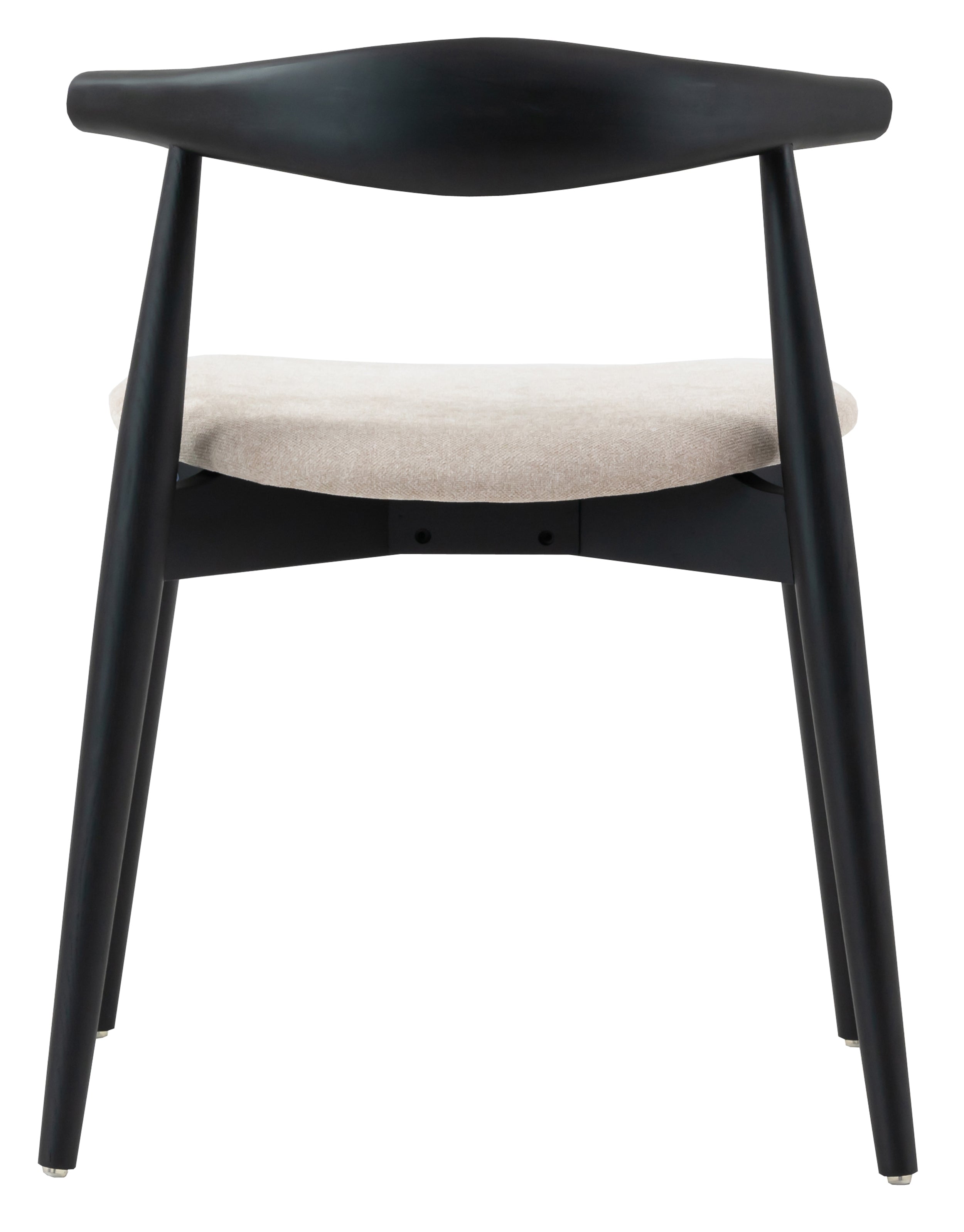 Holzstuhl für das Esszimmer Dinesse mit pflegeleichtem Stoff in beige Chenille/schwarz