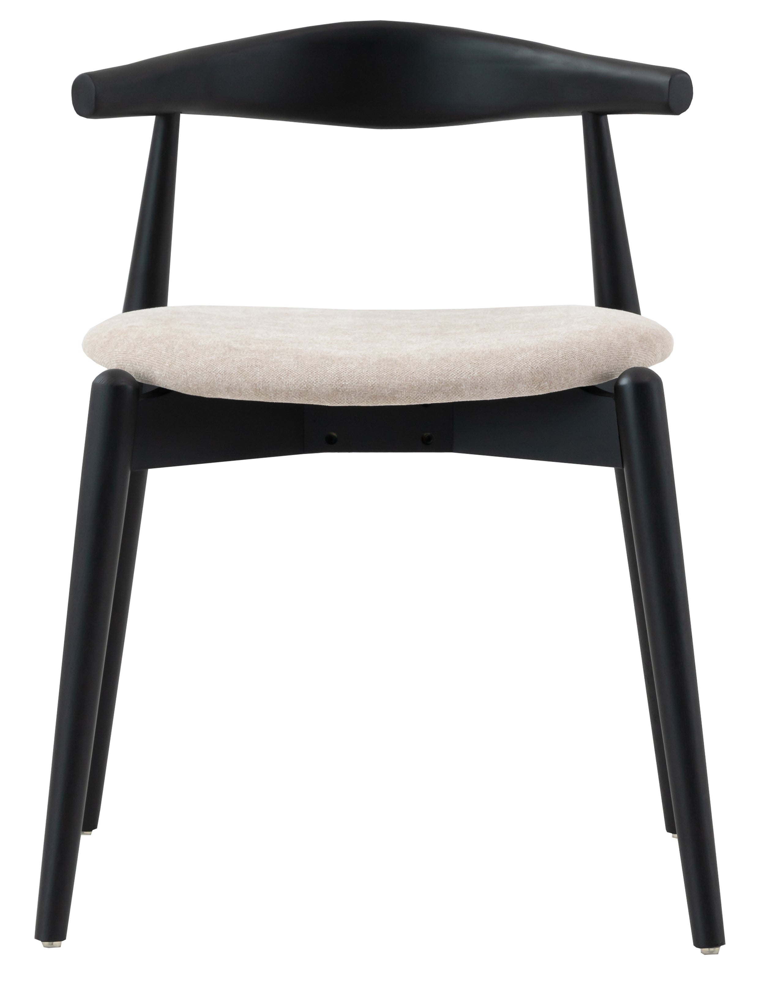 Holzstuhl für das Esszimmer Dinesse mit pflegeleichtem Stoff in beige Chenille/schwarz