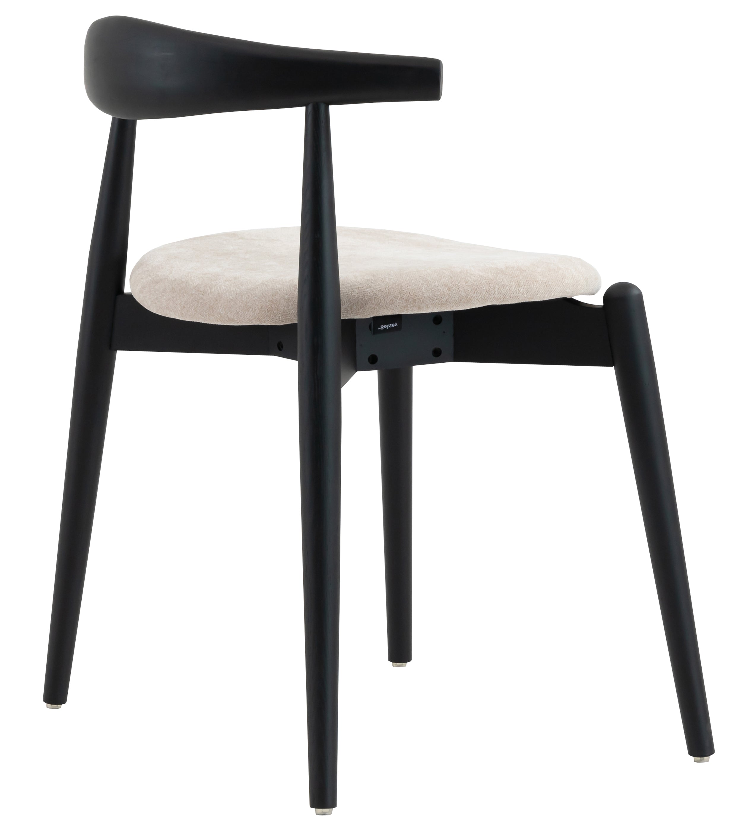 Holzstuhl für das Esszimmer Dinesse mit pflegeleichtem Stoff in beige Chenille/schwarz