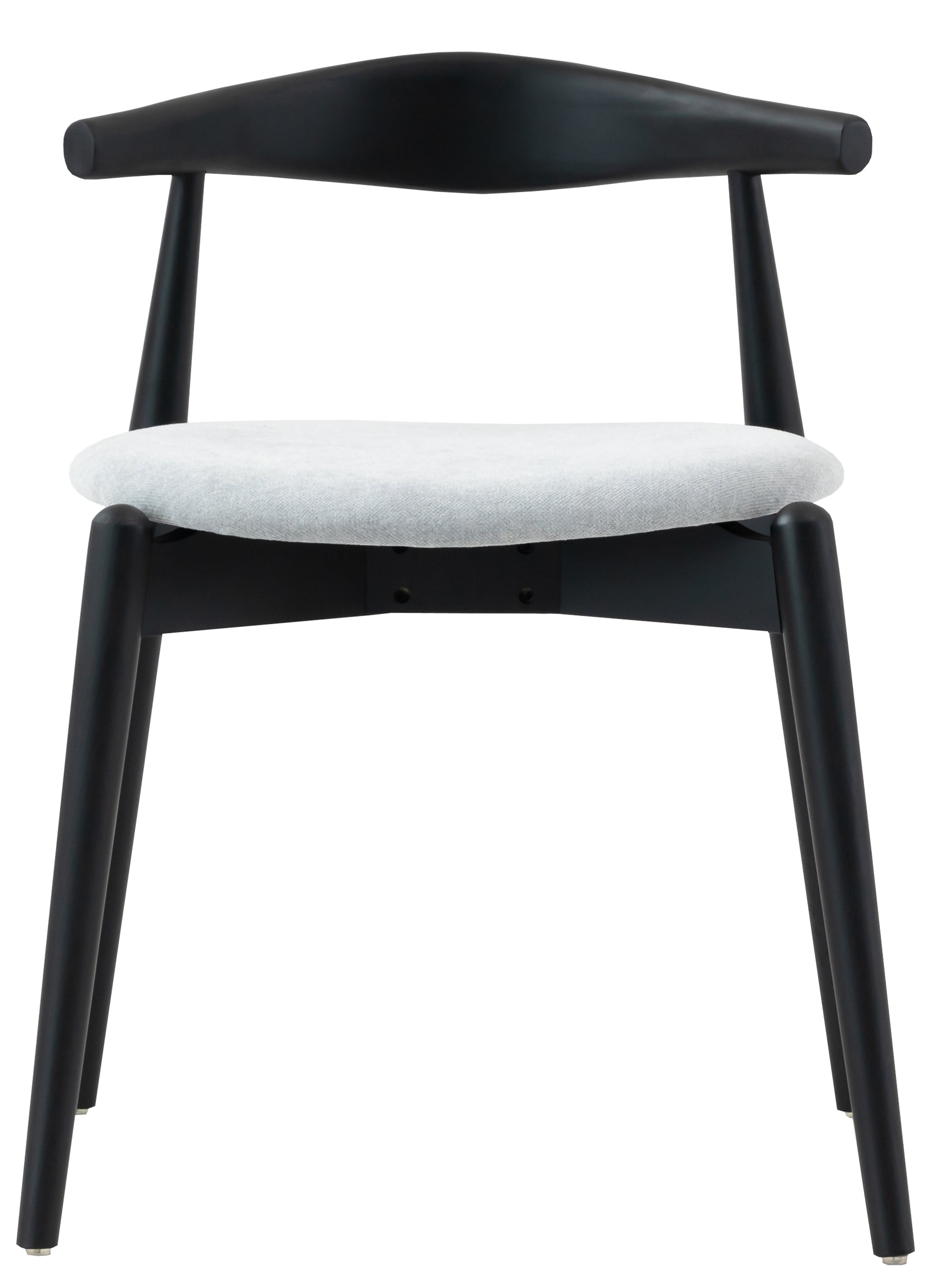 Holzstuhl für das Esszimmer Dinesse mit pflegeleichtem Stoff in grauem Chenille/Schwarz