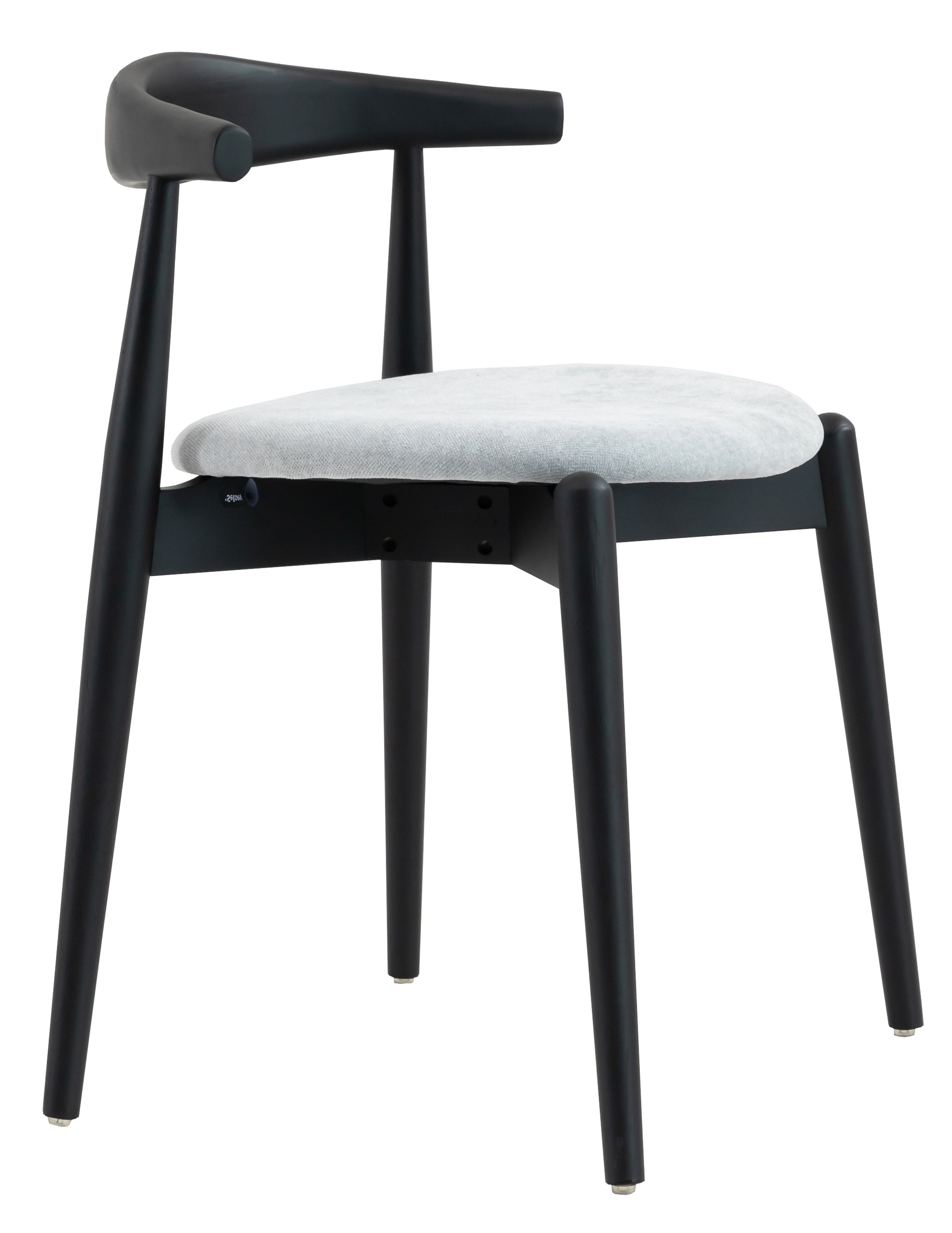 Holzstuhl für das Esszimmer Dinesse mit pflegeleichtem Stoff in grauem Chenille/Schwarz
