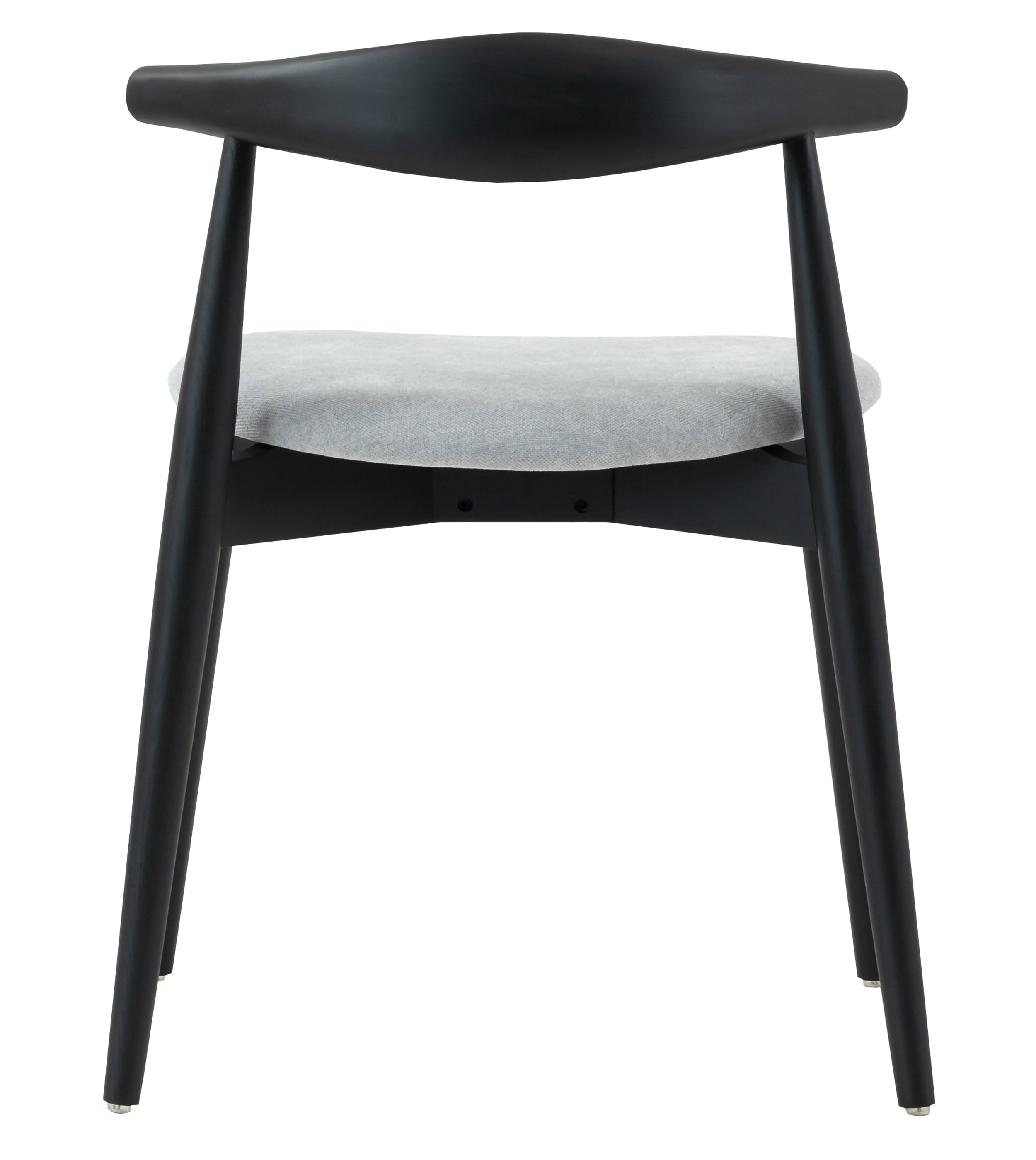 Holzstuhl für das Esszimmer Dinesse mit pflegeleichtem Stoff in grauem Chenille/Schwarz