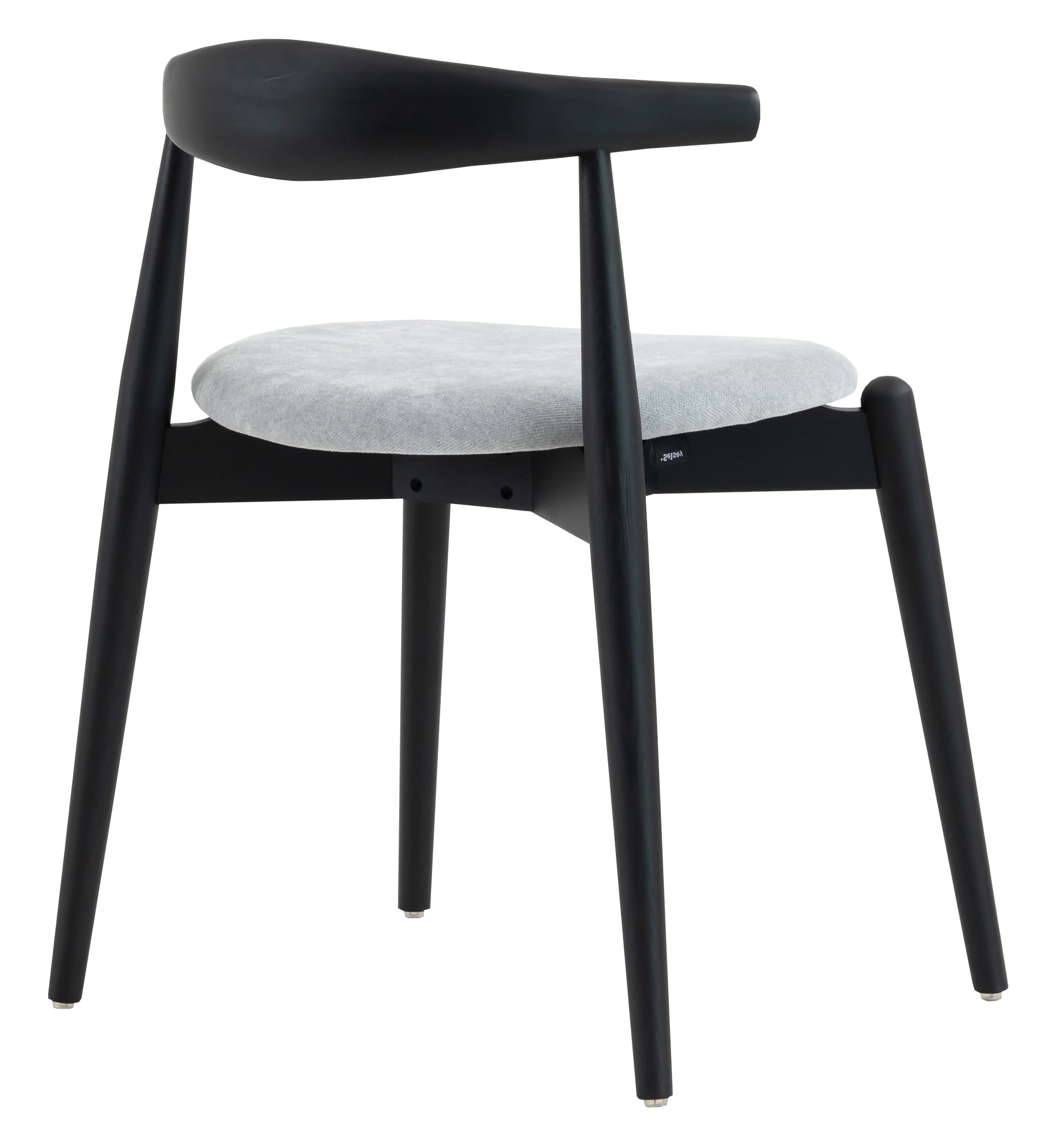 Holzstuhl für das Esszimmer Dinesse mit pflegeleichtem Stoff in grauem Chenille/Schwarz