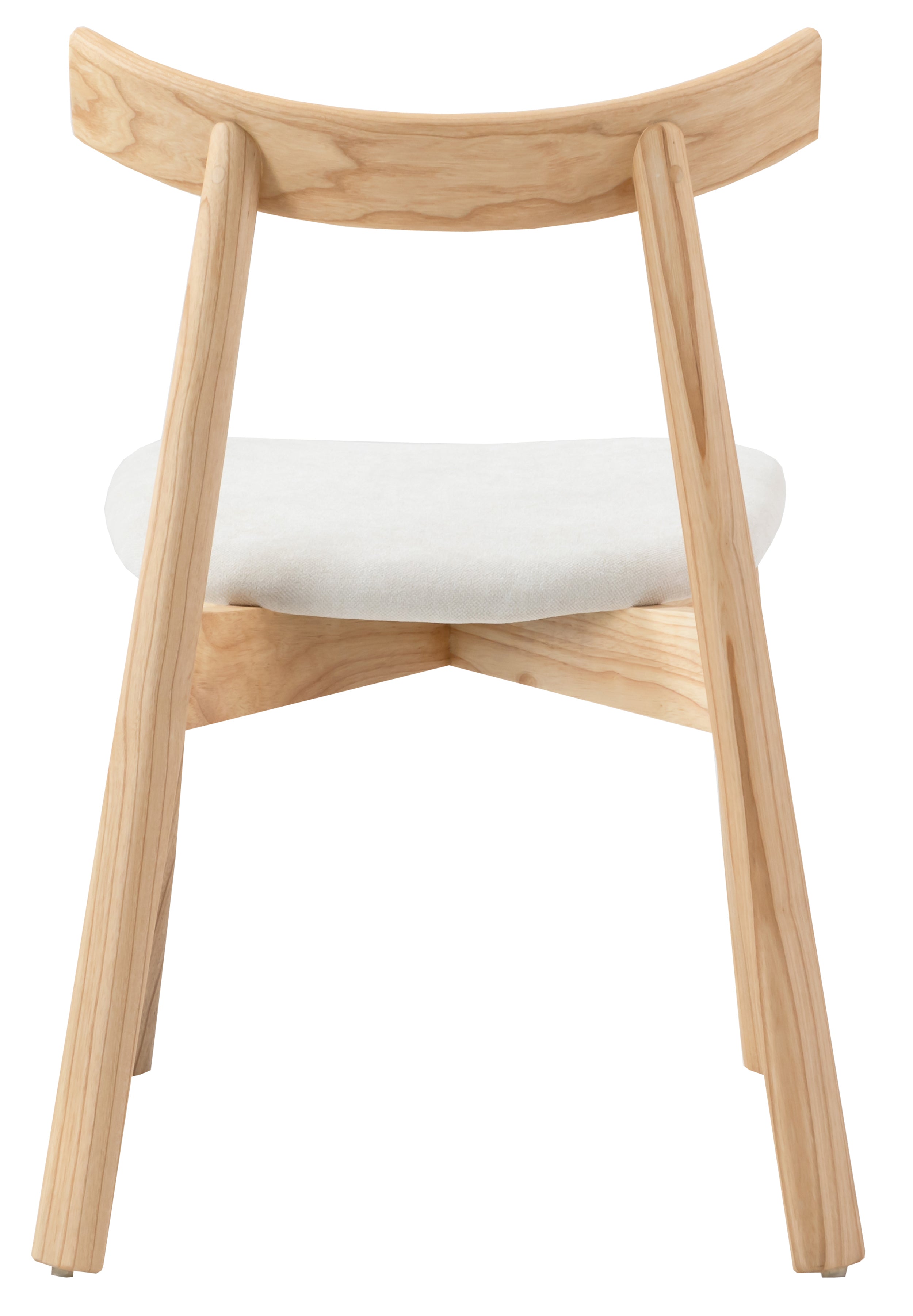 Holzstuhl für das Esszimmer Delify mit leicht zu reinigendem Stoff in cremefarbenem Chenille/natürliche Eiche