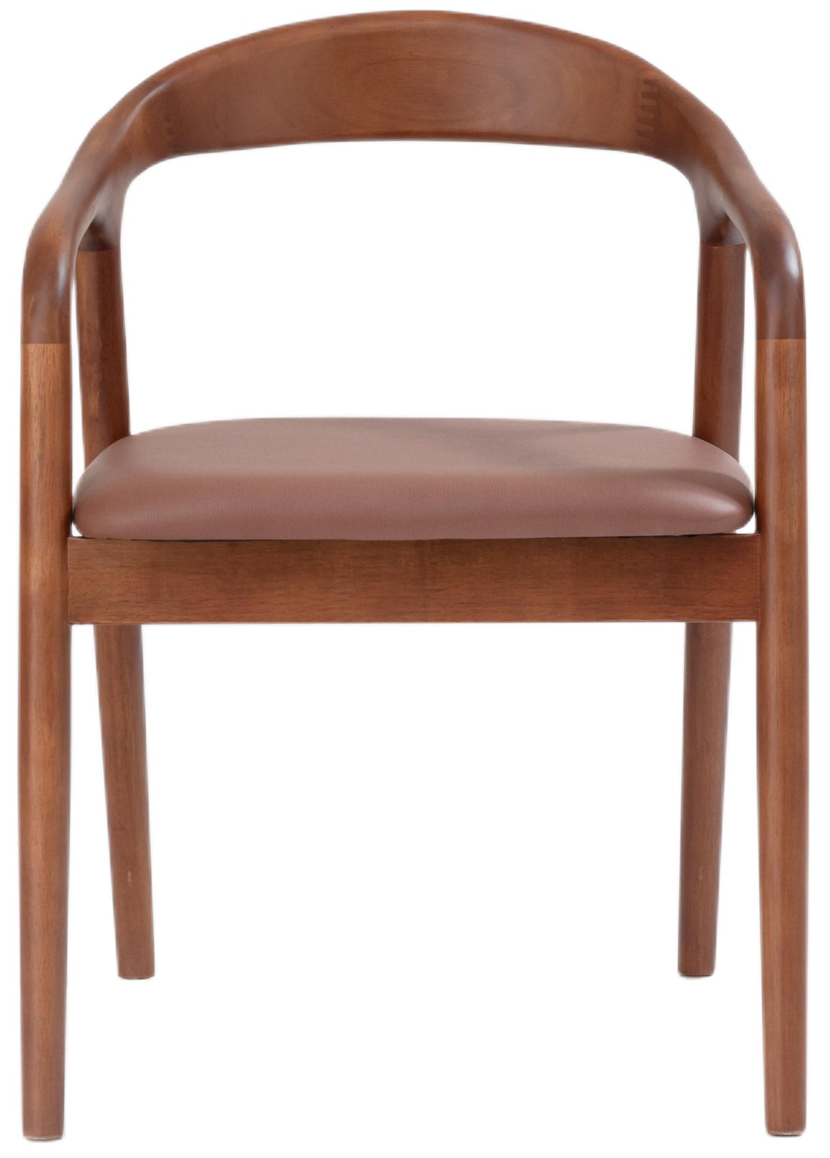Holzstuhl für Esszimmer Battione braunes Kunstleder/Nussbaum