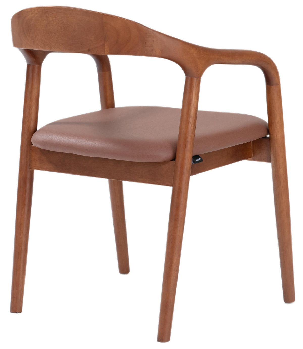 Holzstuhl für Esszimmer Battione braunes Kunstleder/Nussbaum