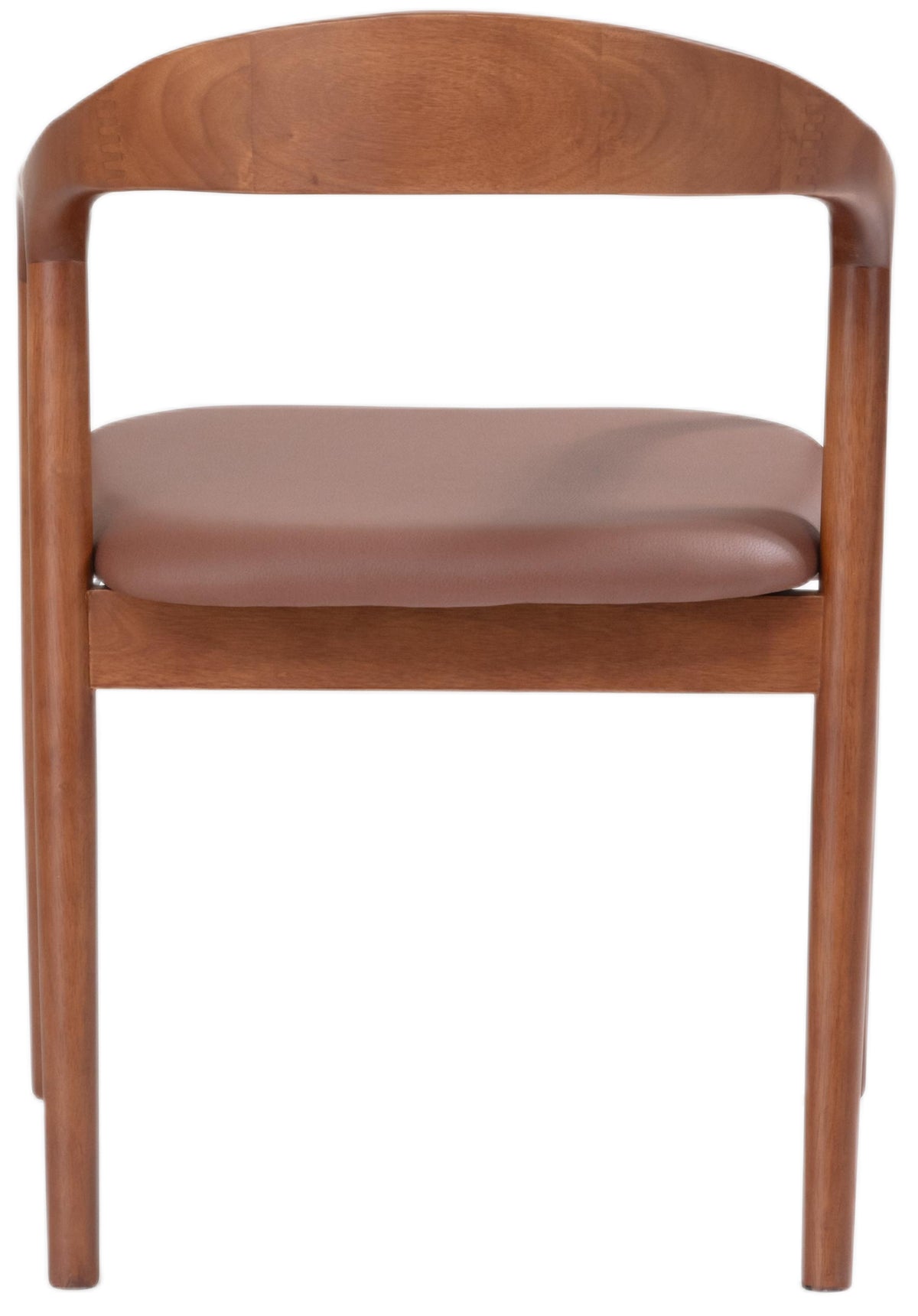 Holzstuhl für Esszimmer Battione braunes Kunstleder/Nussbaum