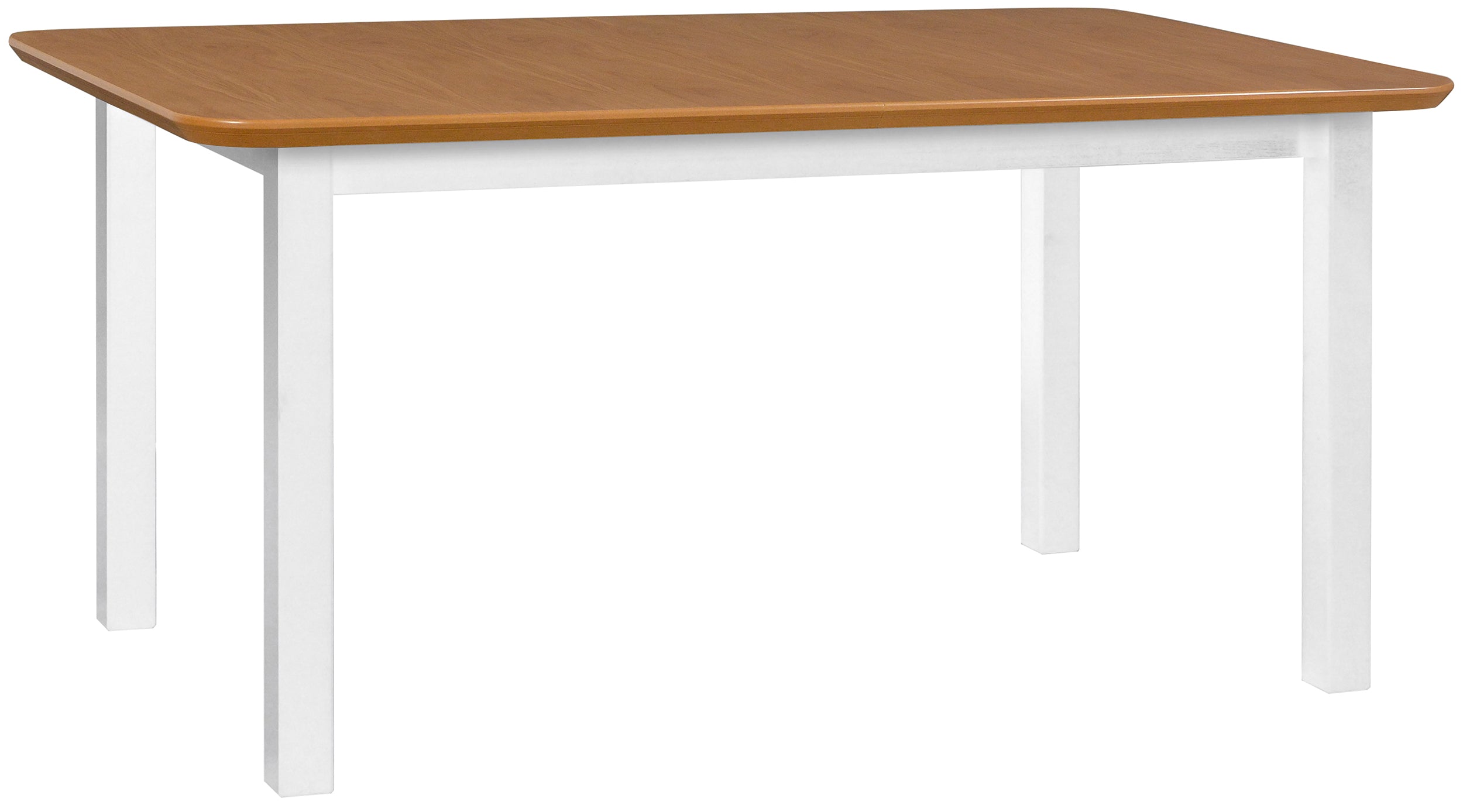 Ausziehbarer Esstisch aus Holz Cobride 140-180x80 cm Weiß/Natur-Eiche