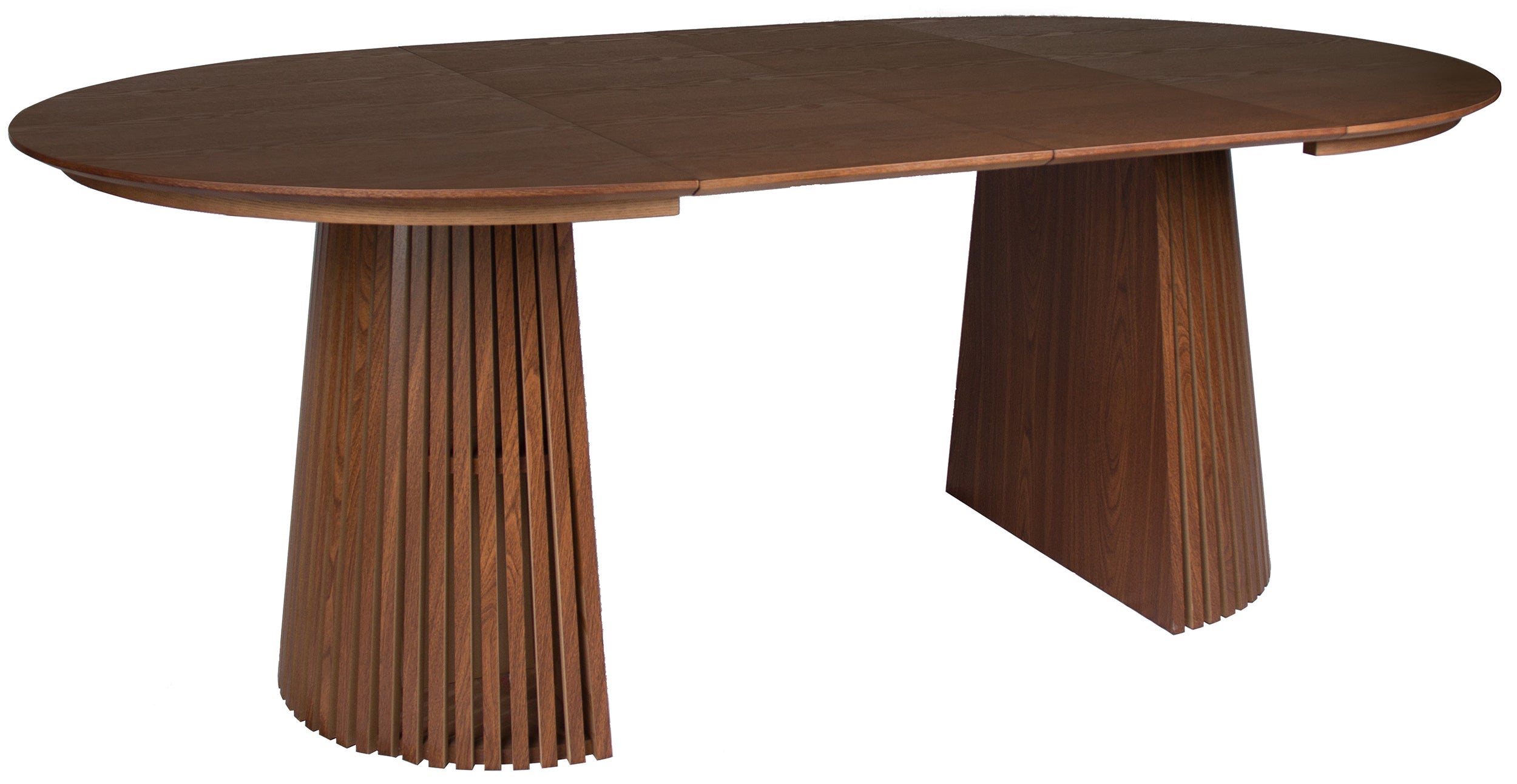 Ausziehbarer Tisch Formisty 120-200x120 cm Lamellen Nussbaum