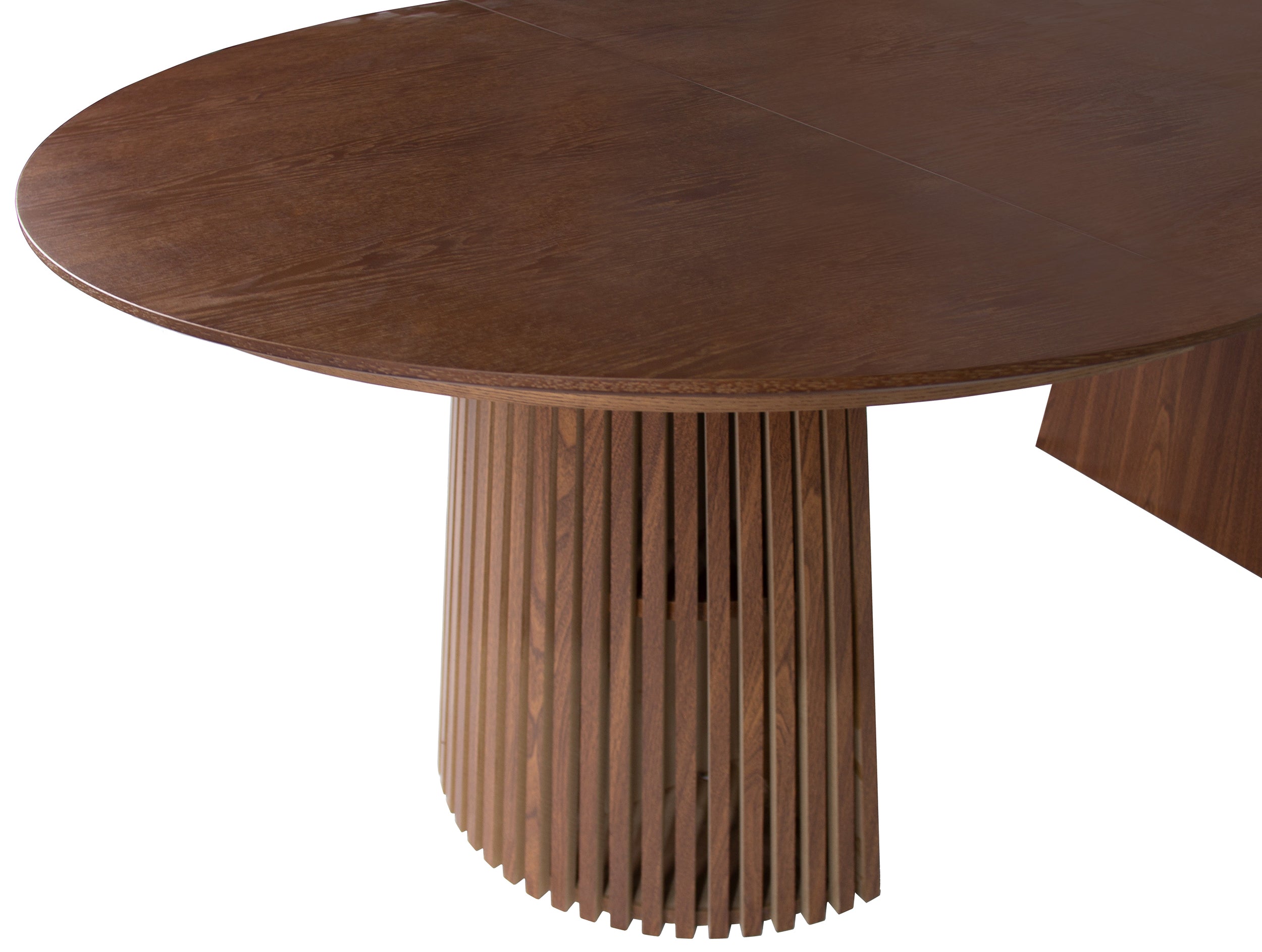 Ausziehbarer Tisch Formisty 120-200x120 cm Lamellen Nussbaum