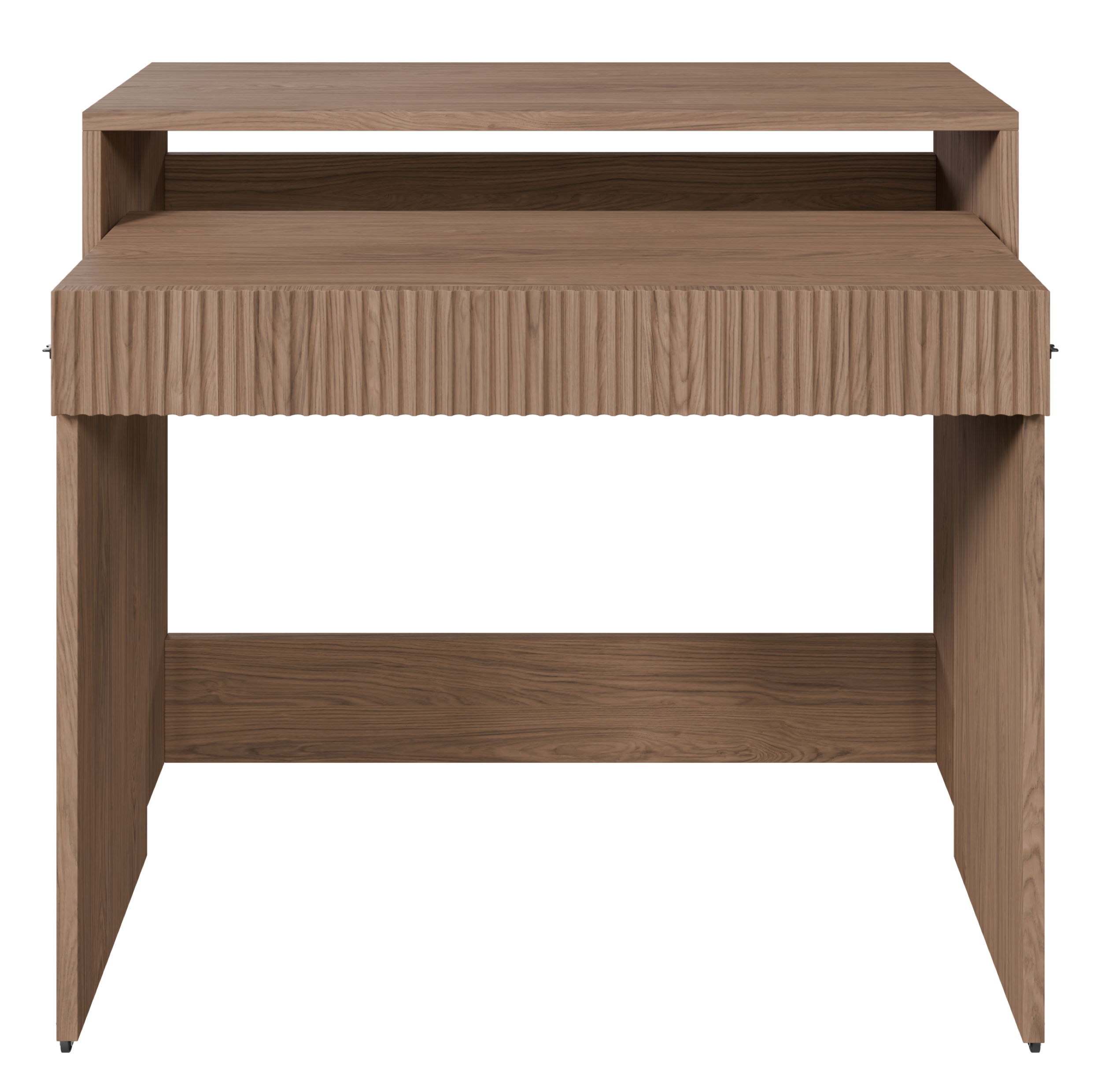 Ausziehbarer Schreibtisch Zoom mit Schublade und Rillen, 98 cm, Eiche Casella