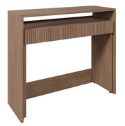 Ausziehbarer Schreibtisch Zoom mit Schublade und Rillen, 98 cm, Eiche Casella