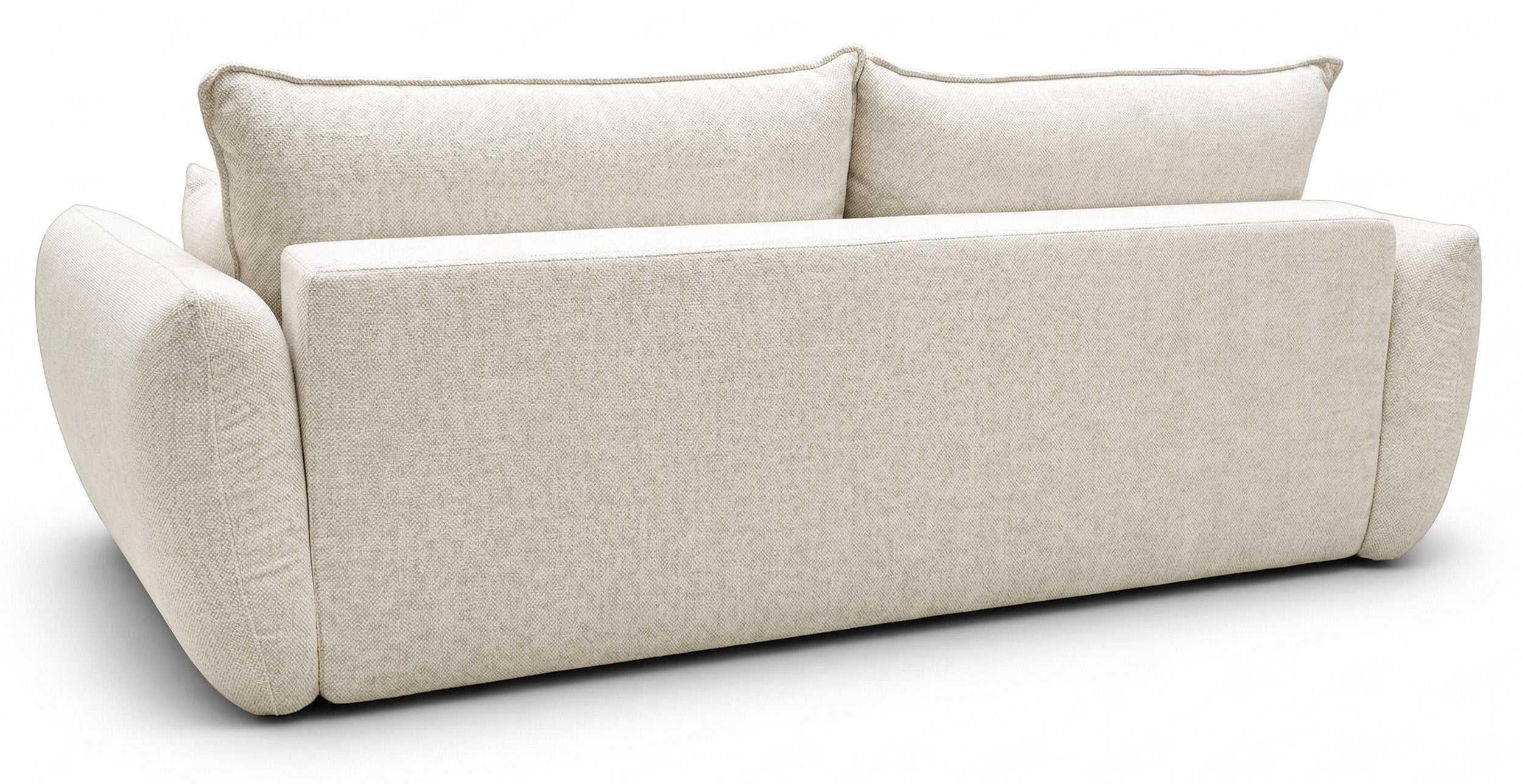 Drei-Sitzer-Schlafsofa Zordo mit Stauraum, hellbeiger Chenillebezug