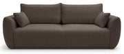 Dreisitziges ausklappbares Sofa Zordo mit Stauraum, braunes Chenille