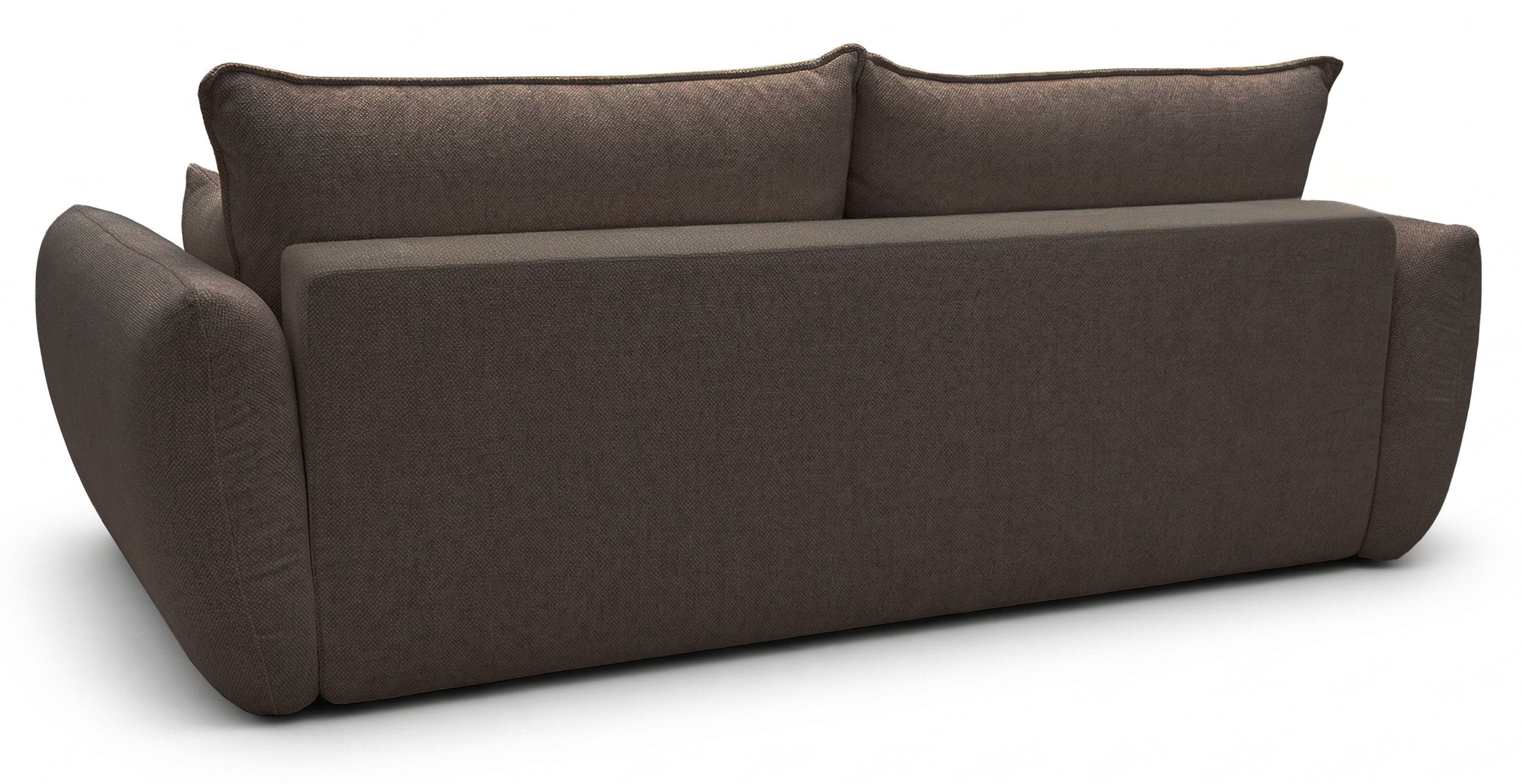Dreisitziges ausklappbares Sofa Zordo mit Stauraum, braunes Chenille