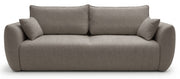 Dreisitziges ausklappbares Sofa Zordo mit Stauraum, hellbrauner Chenillebezug