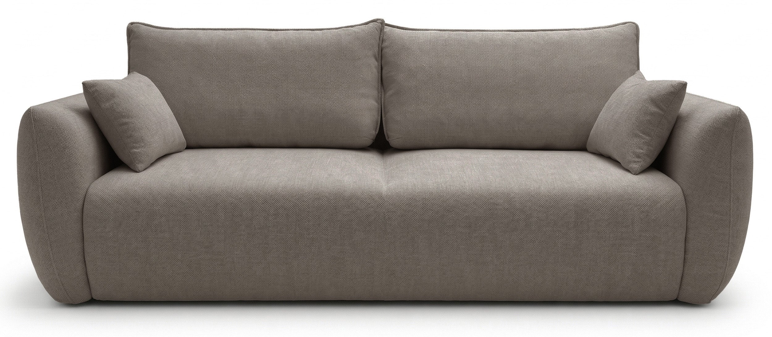 Dreisitziges ausklappbares Sofa Zordo mit Stauraum, hellbrauner Chenillebezug