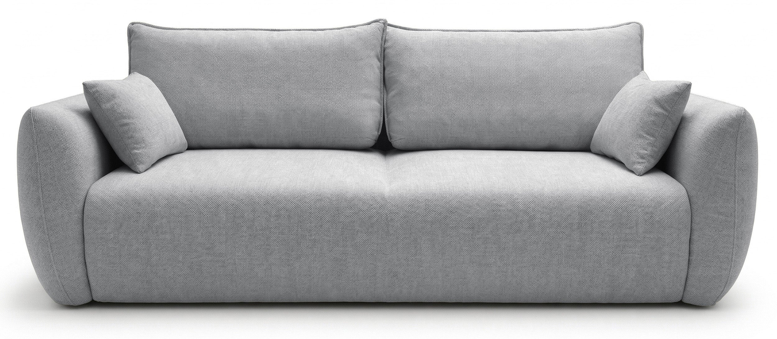 Ausziehbares Dreisitzer-Sofa Zordo mit Stauraum, grauer Chenille-Bezug