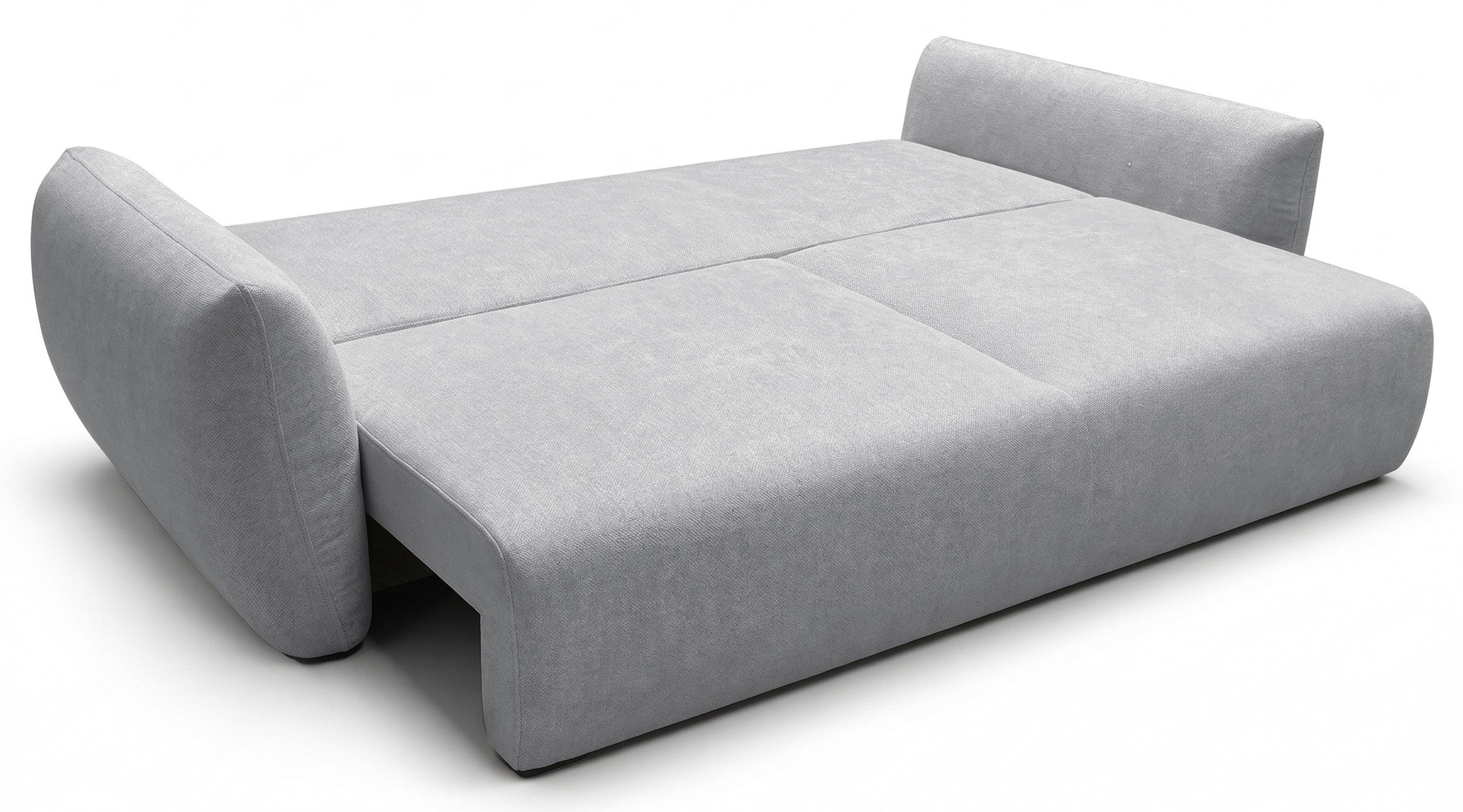 Ausziehbares Dreisitzer-Sofa Zordo mit Stauraum, grauer Chenille-Bezug