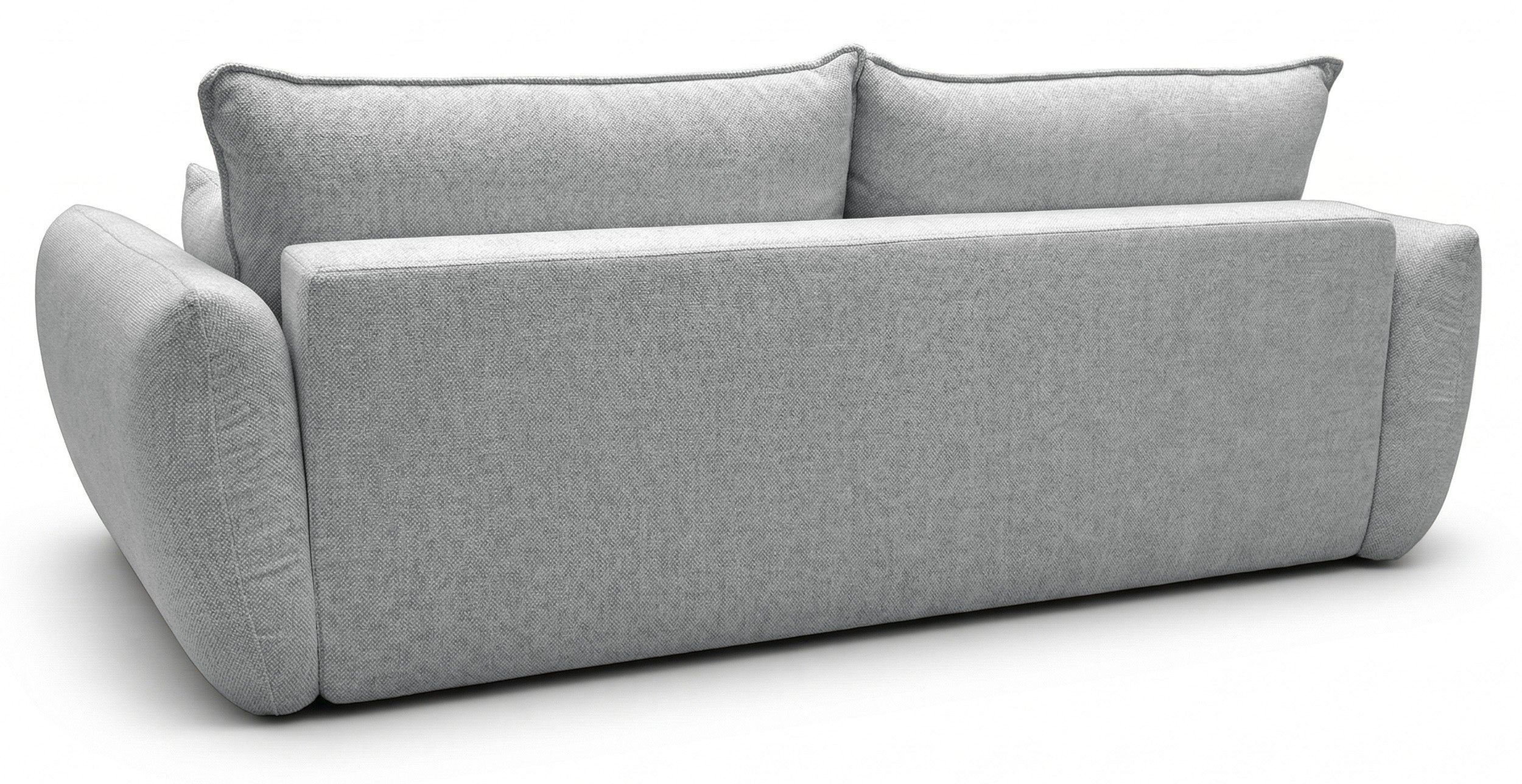 Ausziehbares Dreisitzer-Sofa Zordo mit Stauraum, grauer Chenille-Bezug