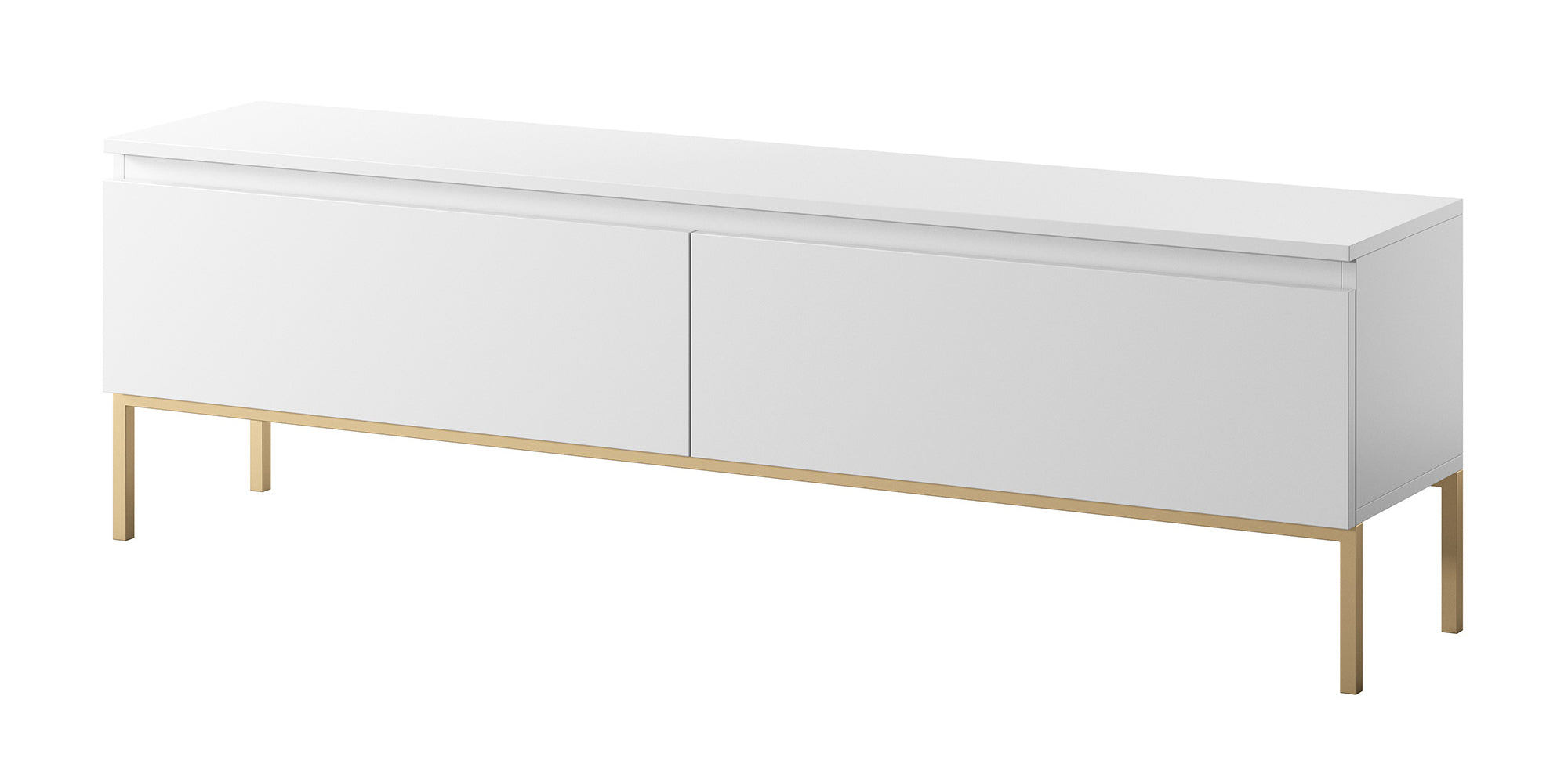 TV-Schrank Bemmi 150 cm weiß mit goldenen Beinen