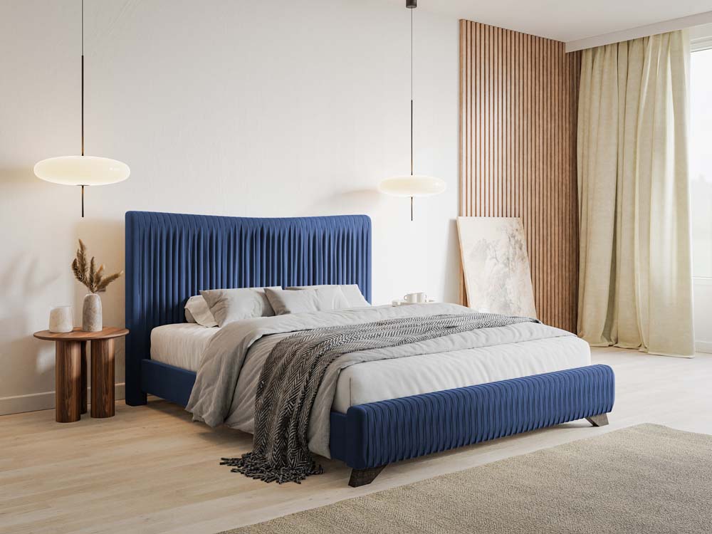 Polstermöbelbett Bratan 160x200 cm blau