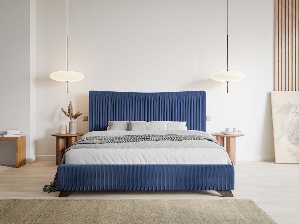 Polstermöbelbett Bratan 160x200 cm blau