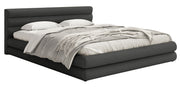 Gepolstertes Bett 160x200 cm Alegre mit Bettkasten, grafitfarbenes Chenille, Metallrahmen