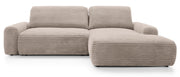 Ecksofa mit Schlaffunktion Alferia, L-förmig, mit Stauraum, beige Cord, rechtsseitig