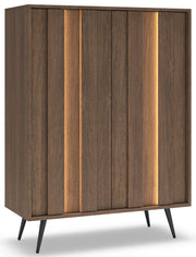 Zweiturige Kommode Amaro mit LED-Beleuchtung, 94 cm, Eiche Dunin
