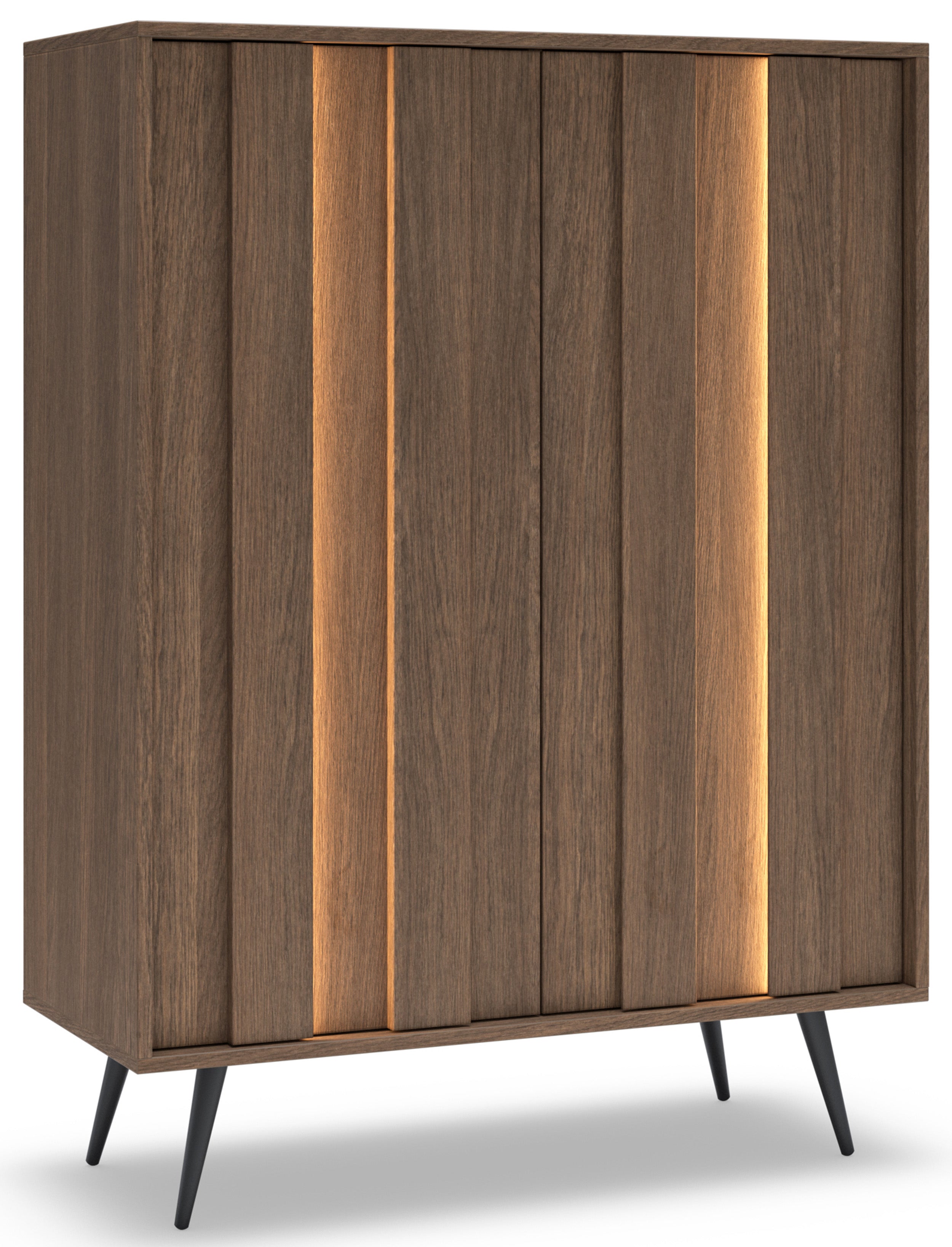 Zweiturige Kommode Amaro mit LED-Beleuchtung, 94 cm, Eiche Dunin