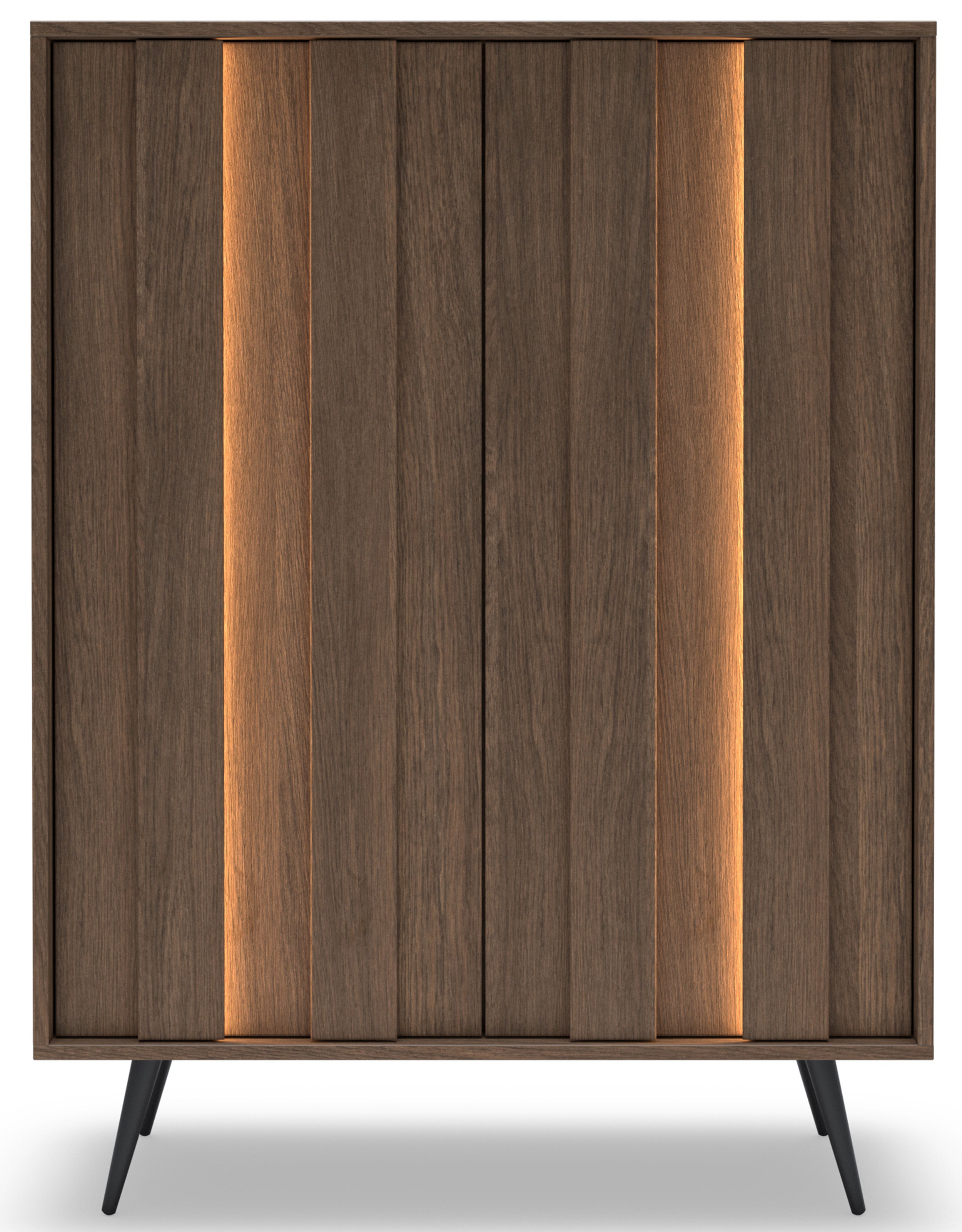 Zweiturige Kommode Amaro mit LED-Beleuchtung, 94 cm, Eiche Dunin