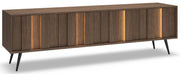 Vier-türiger TV-Schrank Amaro mit LED-Beleuchtung, 183 cm, Eiche Dunin