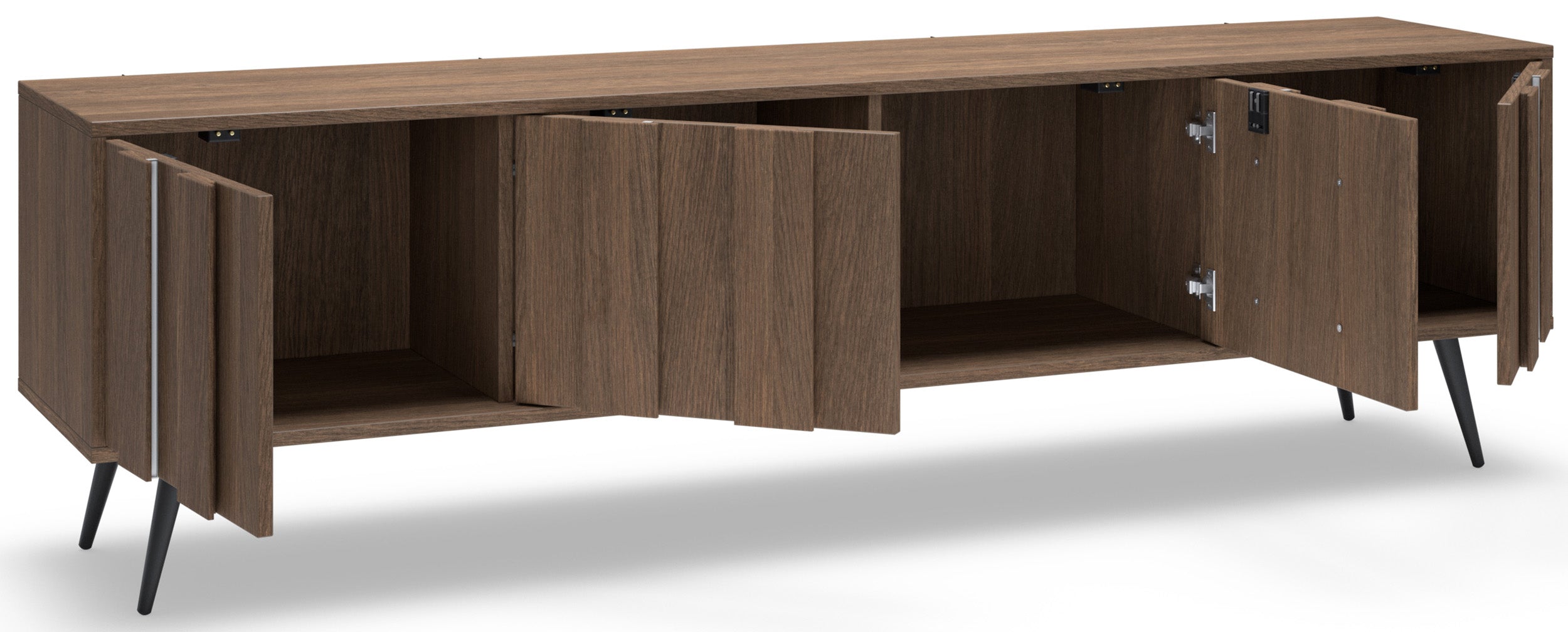 Vier-türiger TV-Schrank Amaro mit LED-Beleuchtung, 183 cm, Eiche Dunin