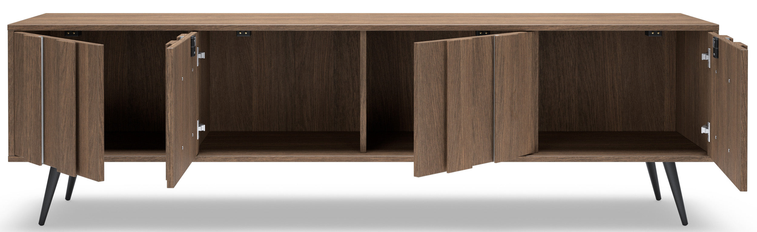 Vier-türiger TV-Schrank Amaro mit LED-Beleuchtung, 183 cm, Eiche Dunin