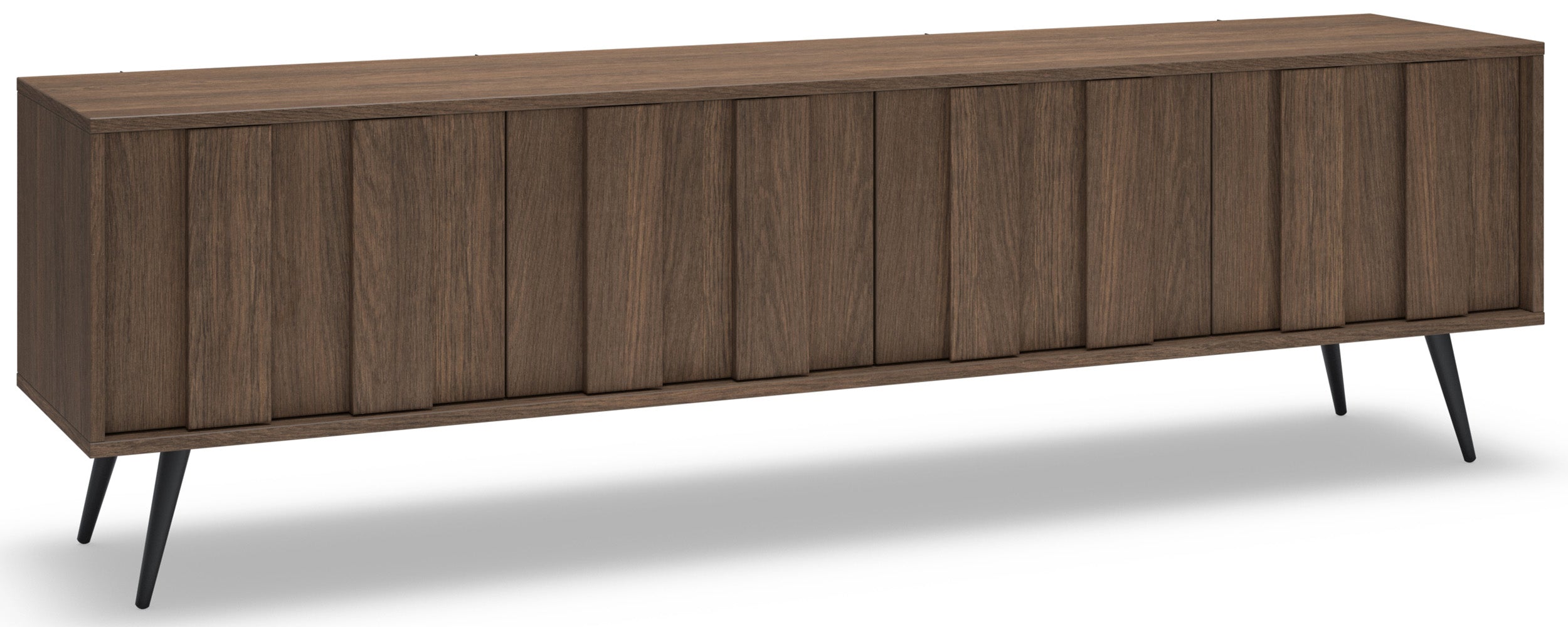 Vier-türiger TV-Schrank Amaro mit LED-Beleuchtung, 183 cm, Eiche Dunin