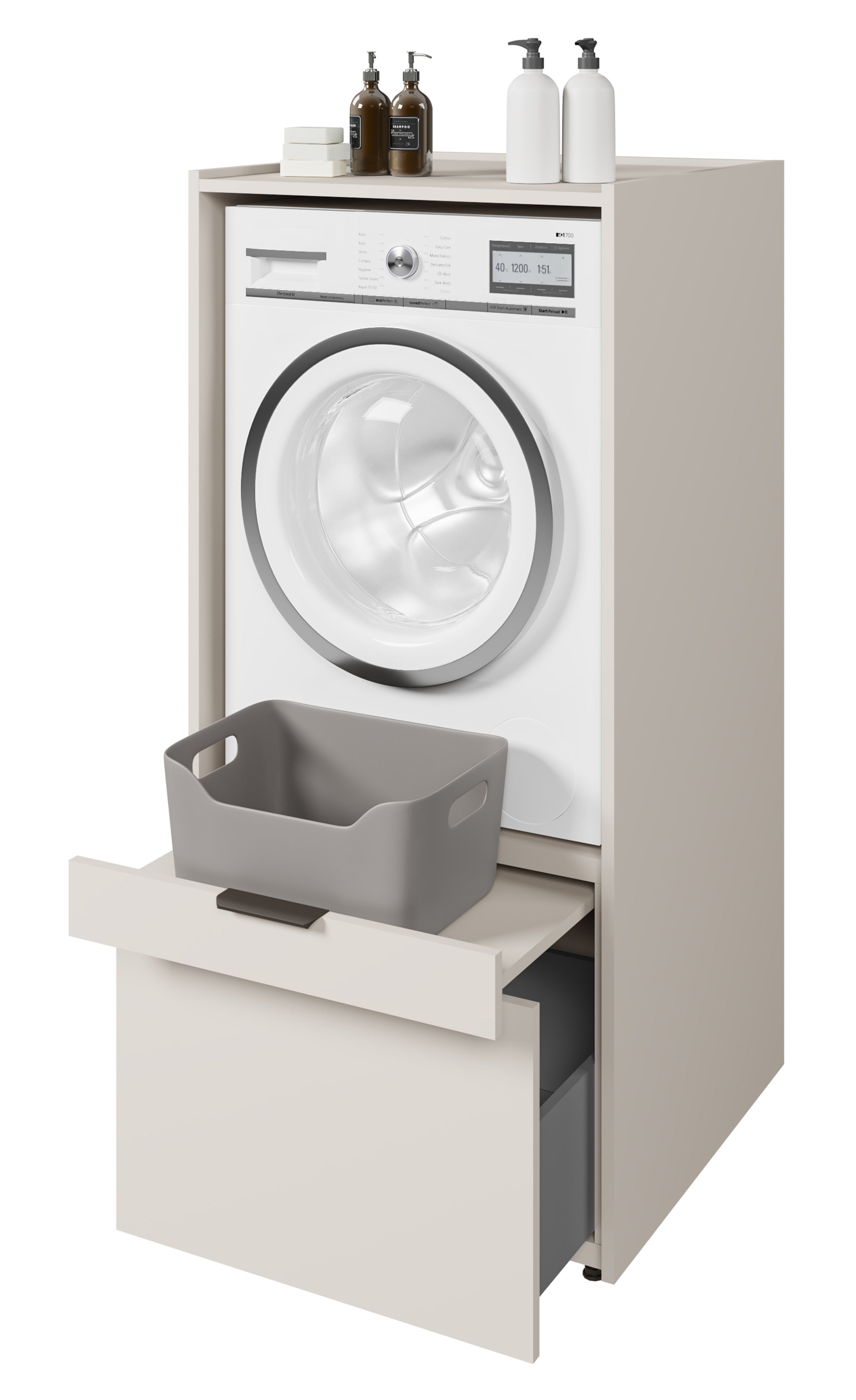 Waschmaschinenschrank Andiamo mit Schublade und Kaschmir-Regal