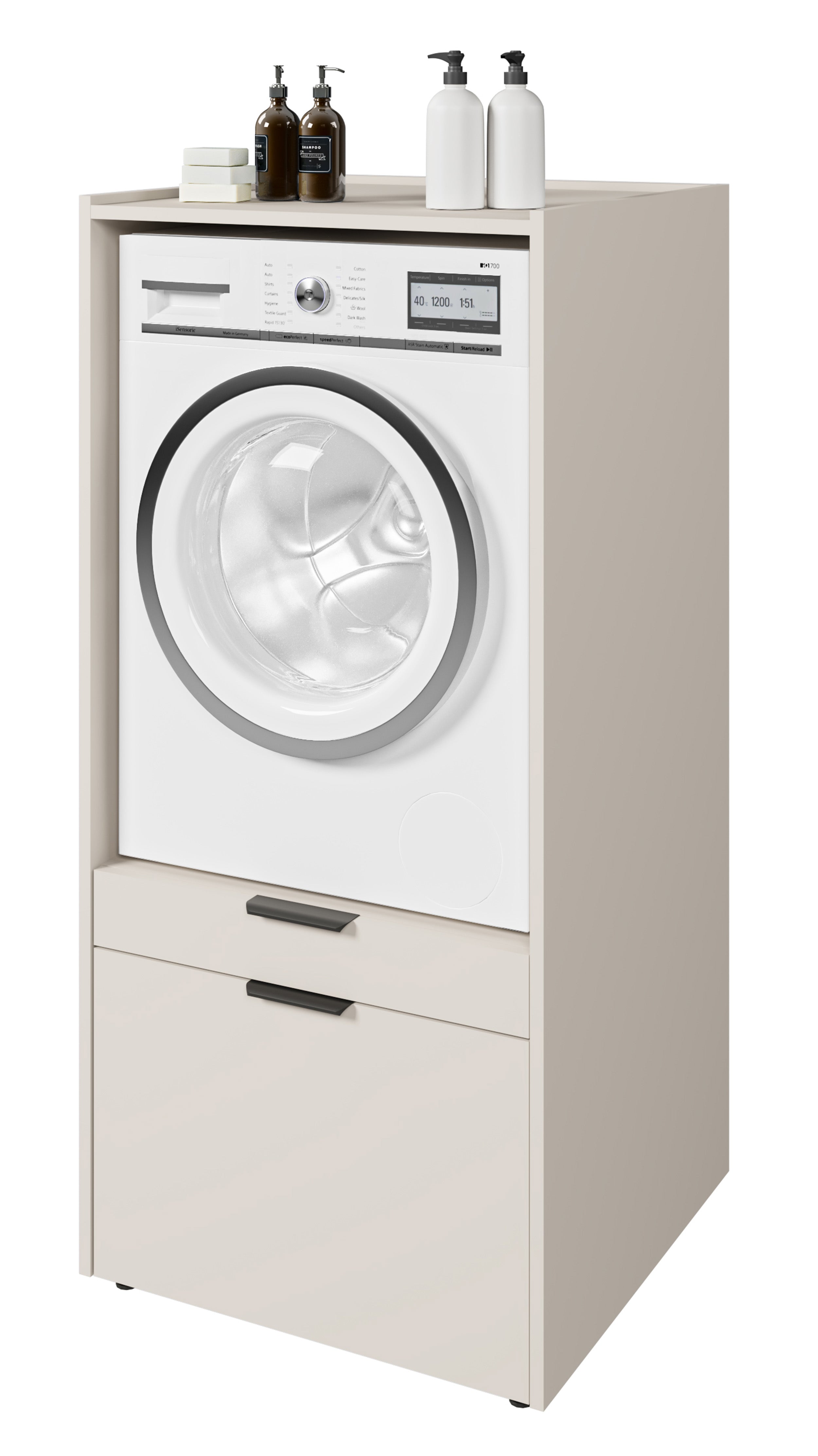 Waschmaschinenschrank Andiamo mit Schublade und Kaschmir-Regal