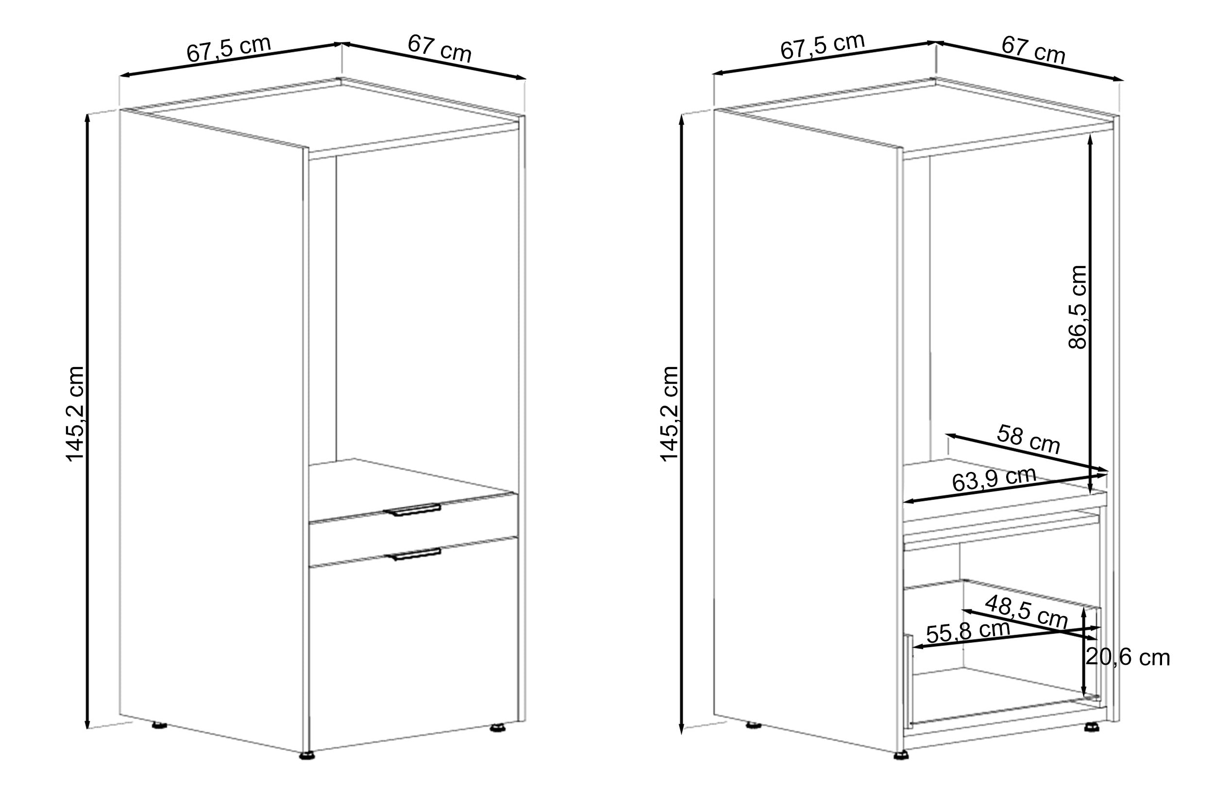 Waschmaschinenschrank Andiamo mit Schublade und Kaschmir-Regal