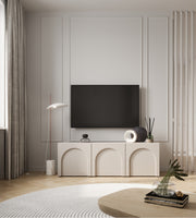 TV-Schrank Arkadia, dreitürig, mit gefrästen Fronten, 150 cm, Kaschmir