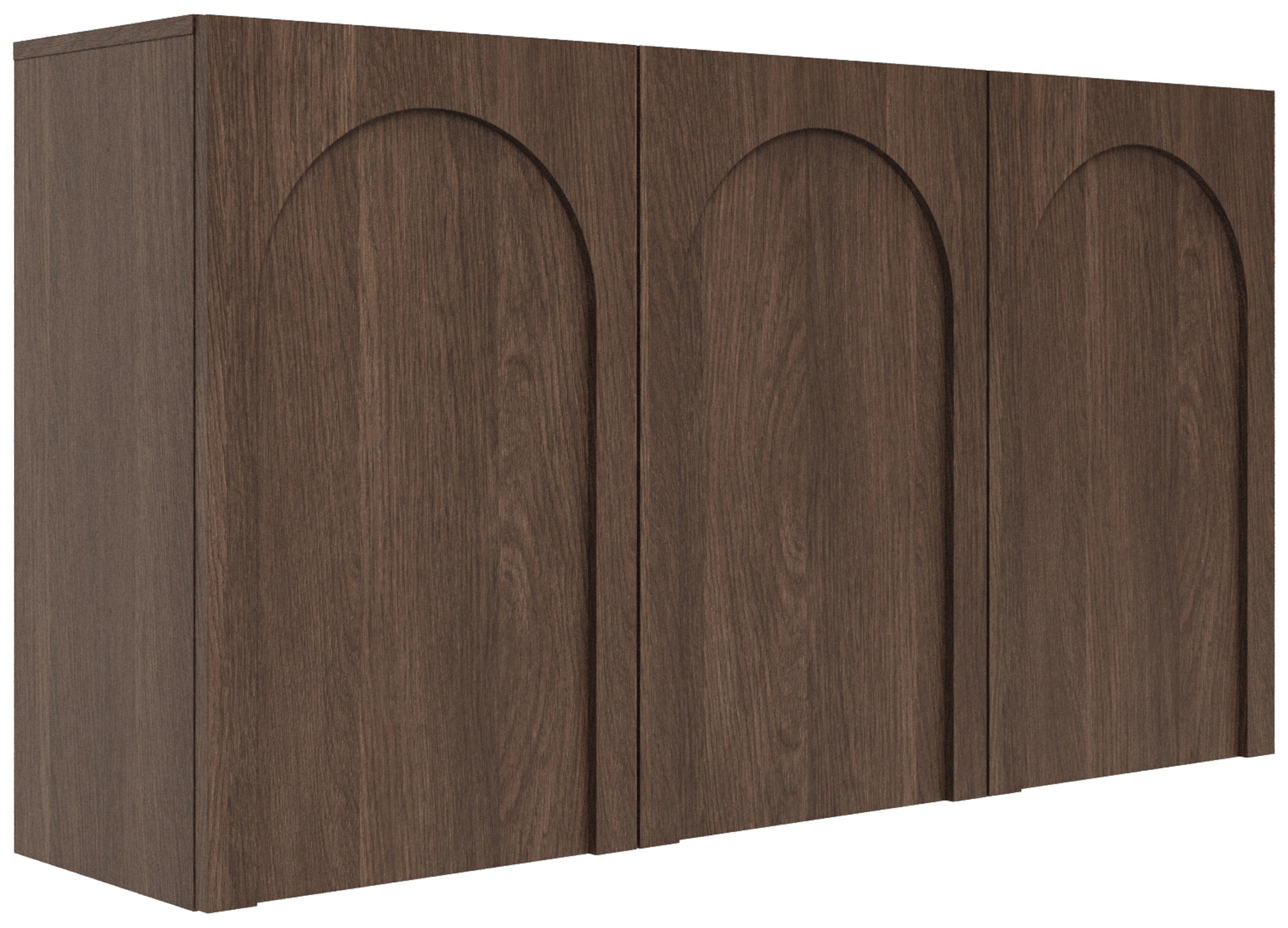 Drehtür-Kommode Arkadia mit gefrästen Fronten, 150 cm, Eiche Dunin