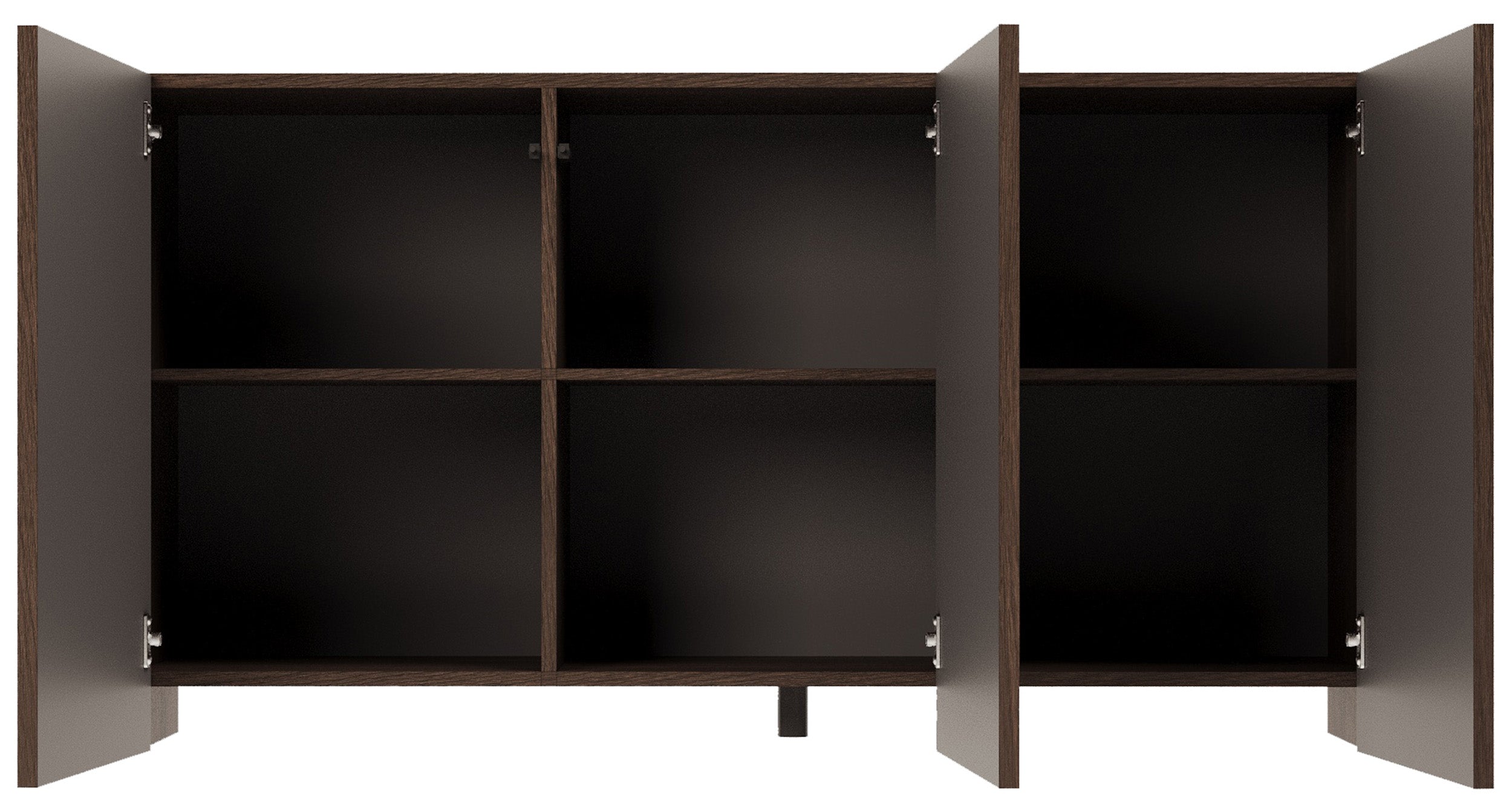 Drehtür-Kommode Arkadia mit gefrästen Fronten, 150 cm, Eiche Dunin