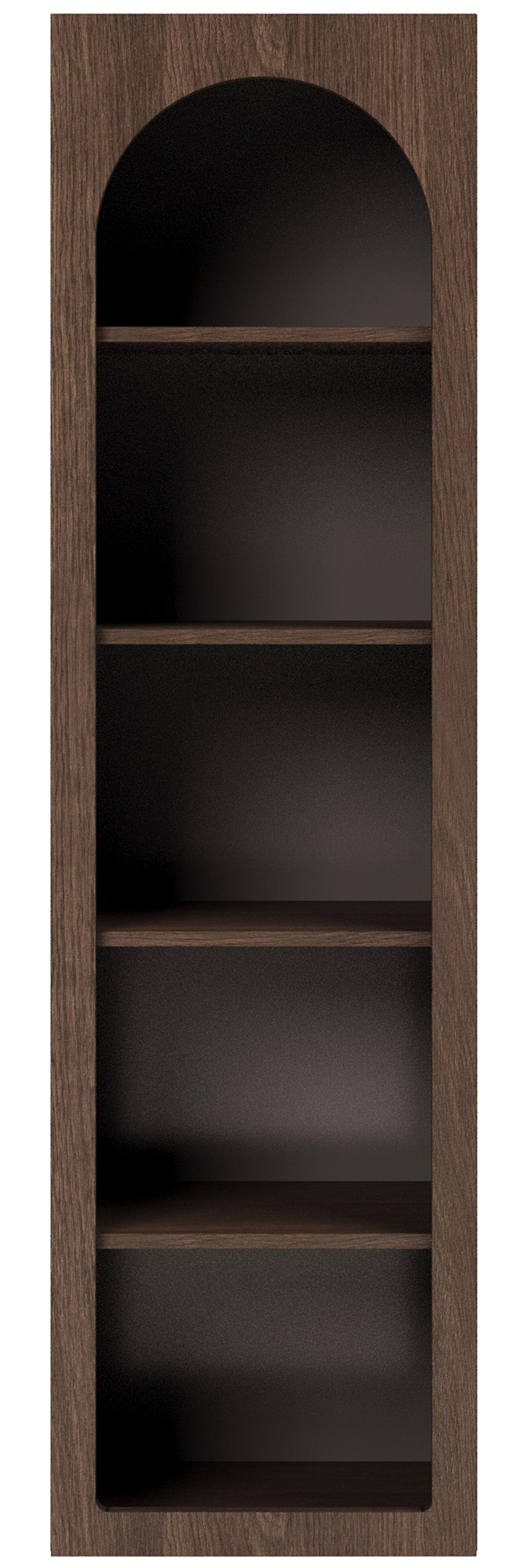 Offenes Regal Arkadia mit fünf 50 cm breiten Regalböden in Eiche Dunin