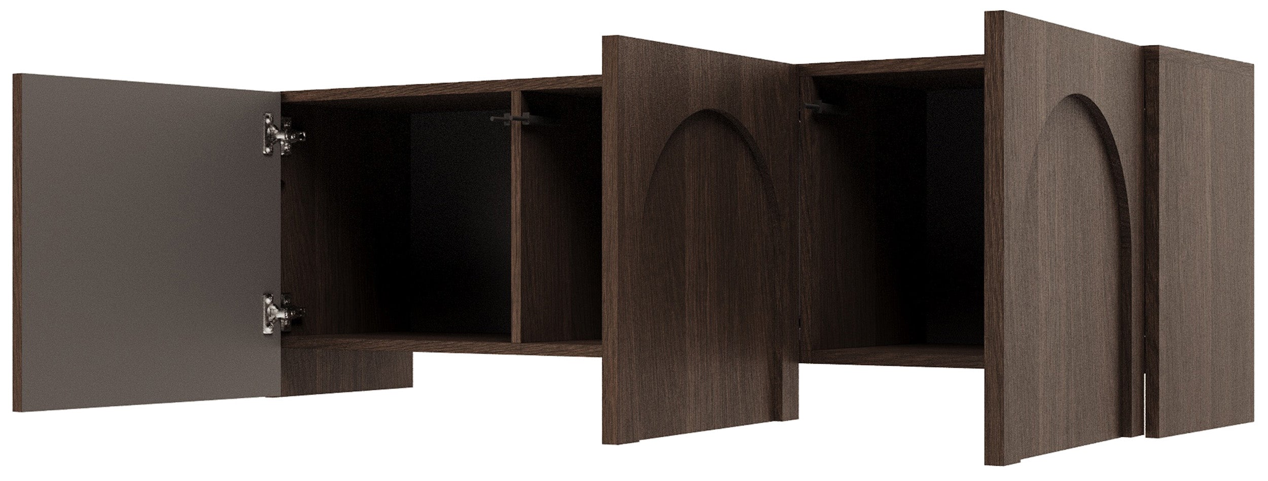Drehtüriger TV-Schrank Arkadia mit gefrästen Fronten 150 cm Dunin-Eiche