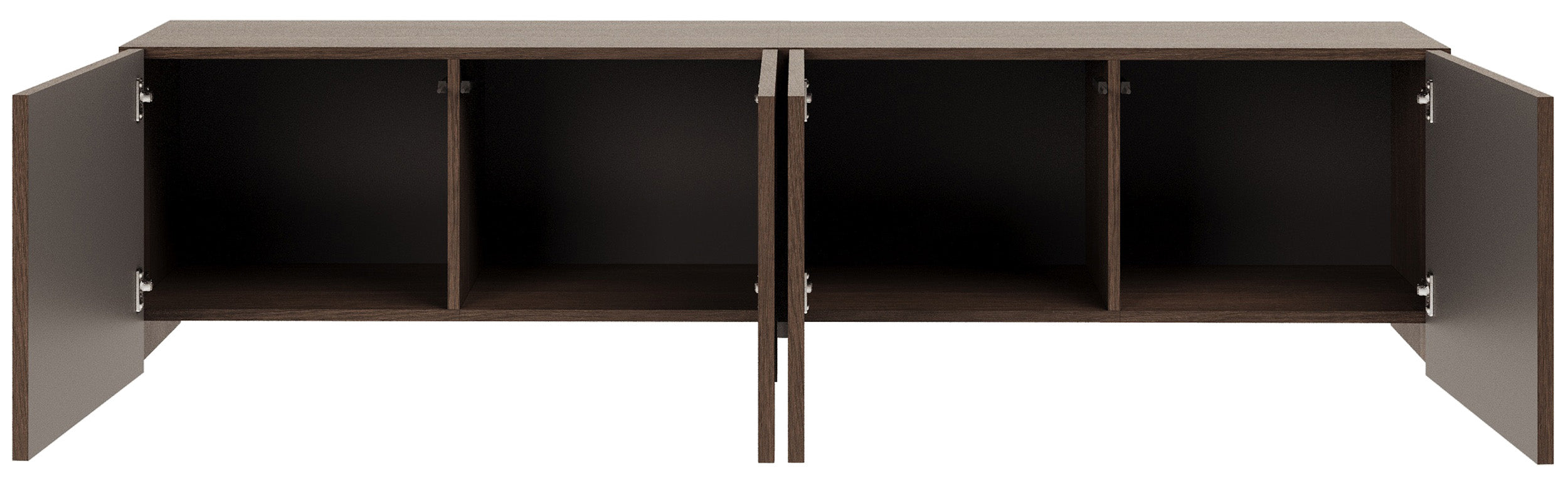 Vier-türiger TV-Schrank Arkadia mit gefrästen Fronten, 200 cm, Eiche Dunin