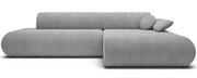 Ecksofa mit Schlaffunktion Armone, L-förmig, rechtsseitig, grauer Chenille-Stoff