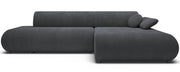 Ecksofa mit Schlafunktion Armone, L-förmig, rechtsseitig, grafitfarben, Chenille