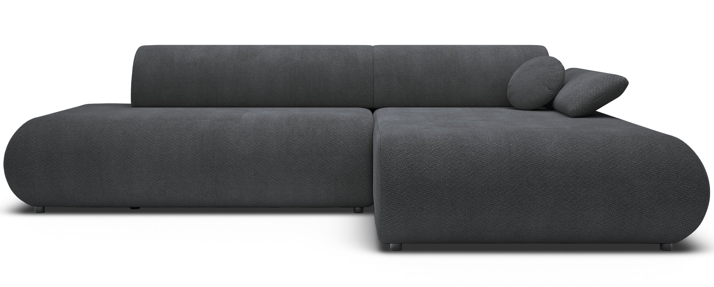 Ecksofa mit Schlafunktion Armone, L-förmig, rechtsseitig, grafitfarben, Chenille