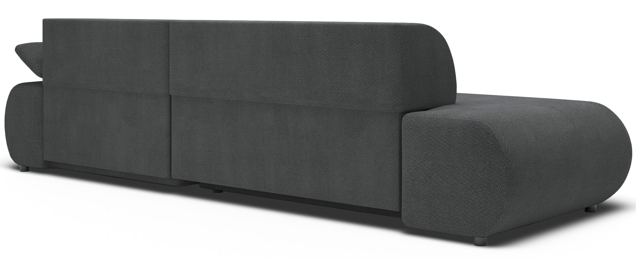 Ecksofa mit Schlafunktion Armone, L-förmig, rechtsseitig, grafitfarben, Chenille