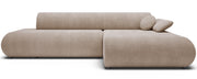 Ecksofa mit Schlaffunktion Armone, L-förmig, rechtsseitig, beige Chenille